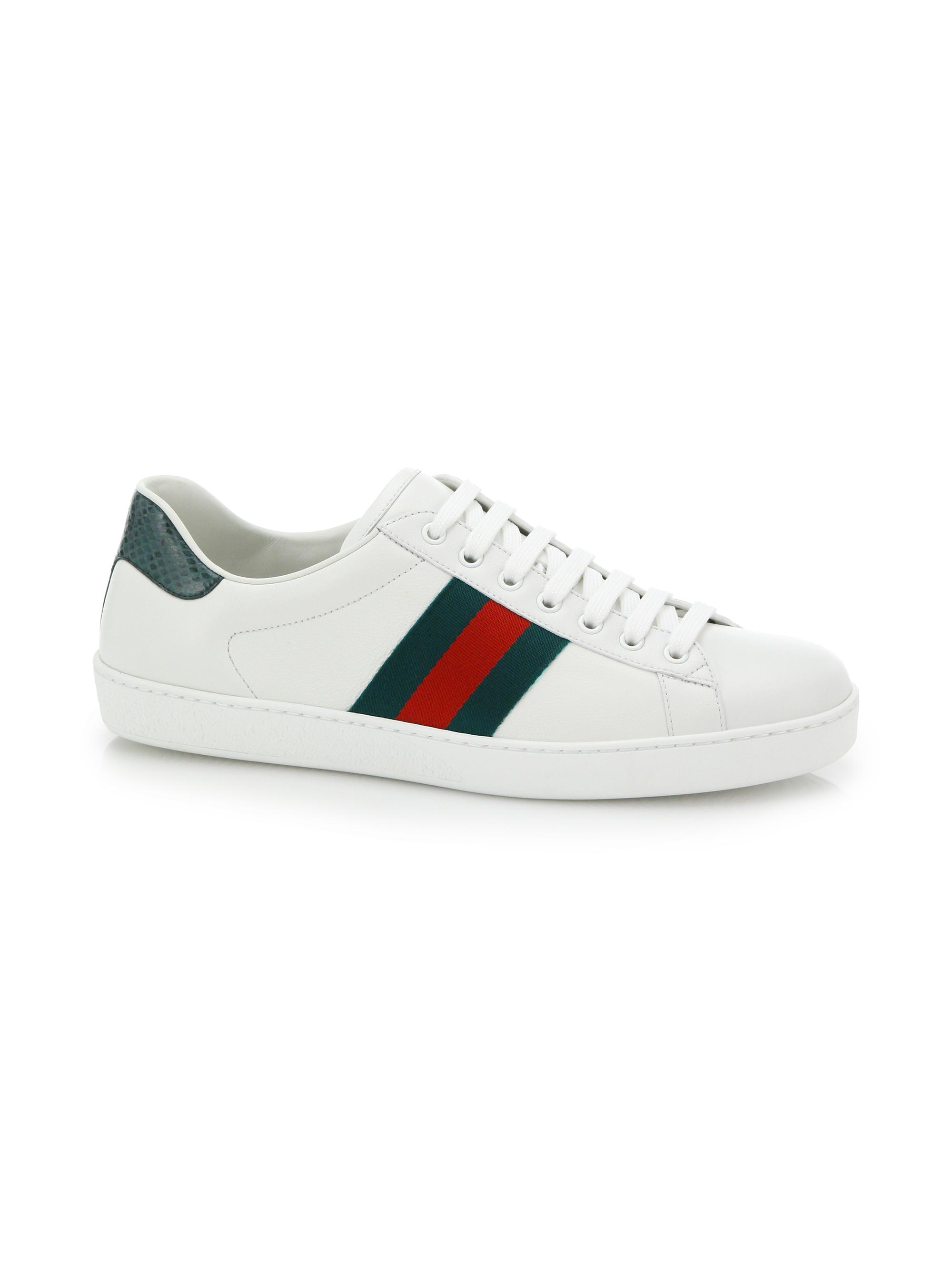 Gucci New Ace Crocodile-Embossed Sneakers | Saks Fifth Avenue