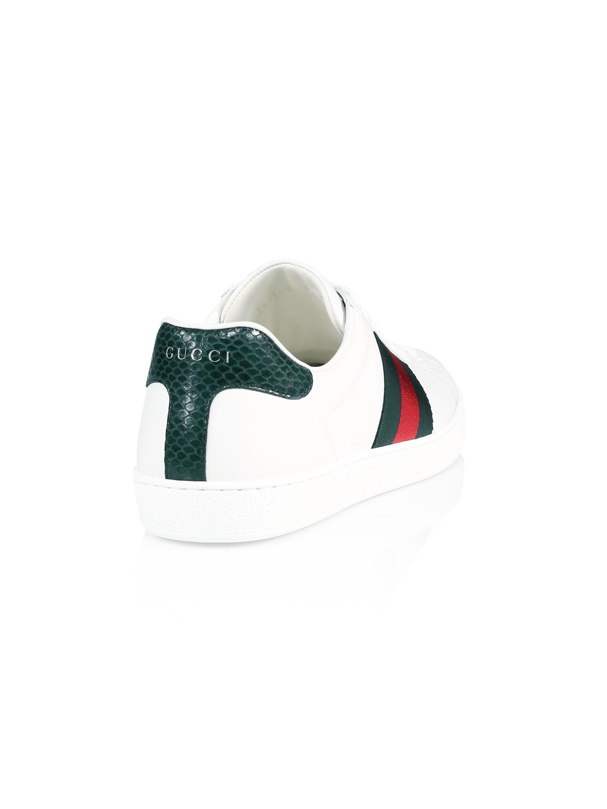 Gucci New Ace Crocodile-Embossed Sneakers | Saks Fifth Avenue