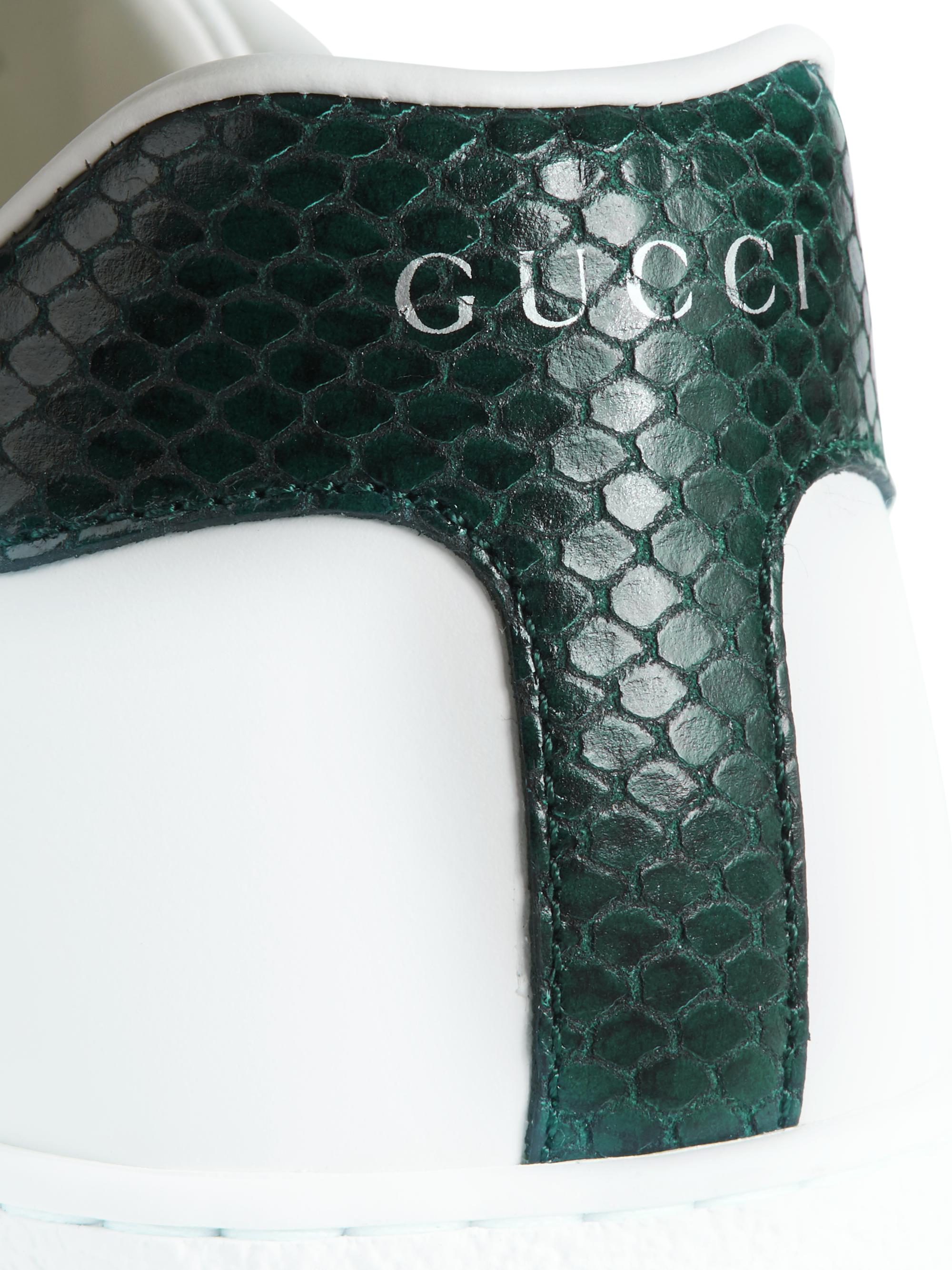 Gucci New Ace Crocodile-Embossed Sneakers | Saks Fifth Avenue