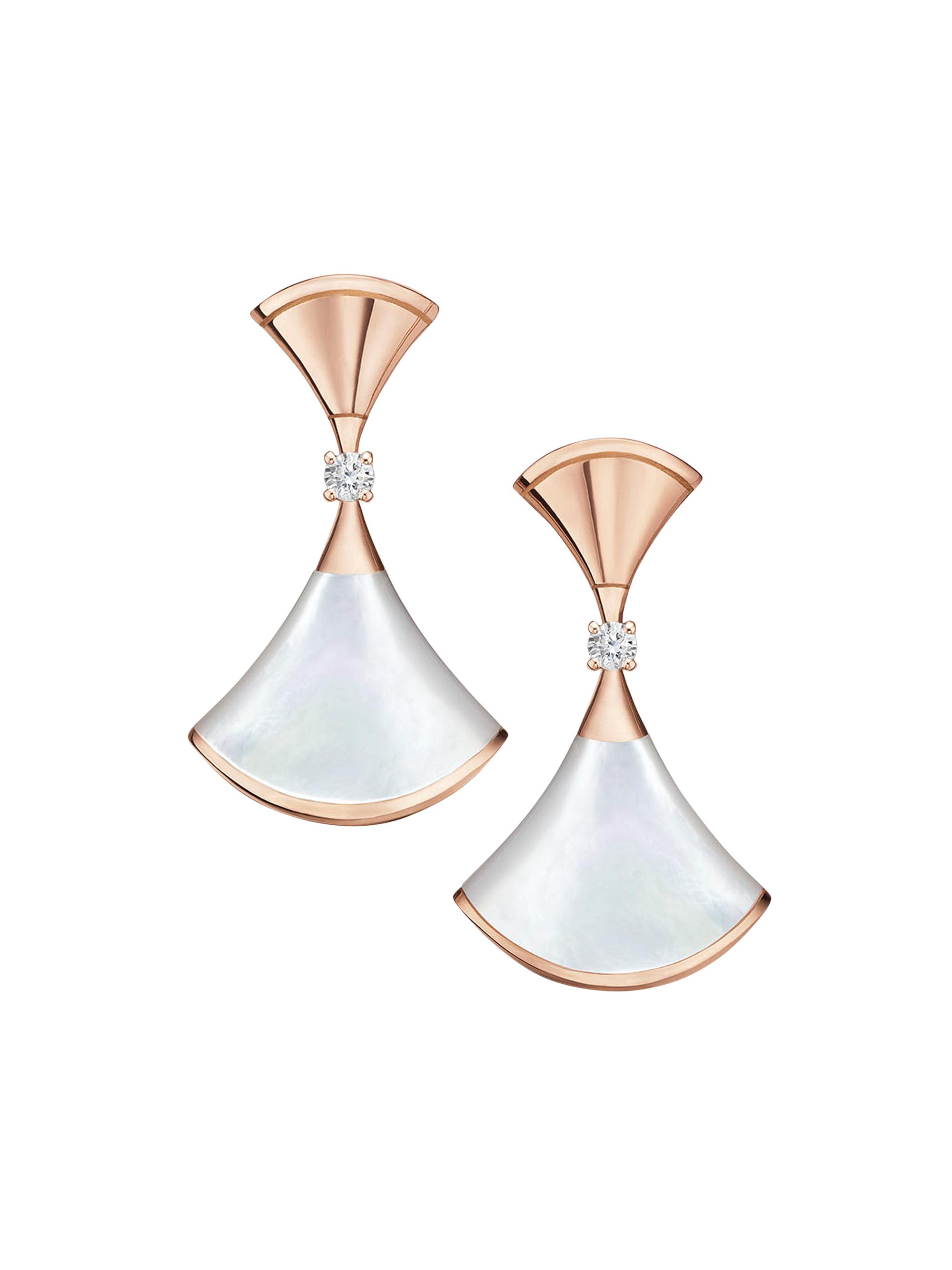 BVLGARI Women's Divas' Dream 18K Rose Gold, Mother-Of-Pearl & Diamond Earrings - Rose Gold