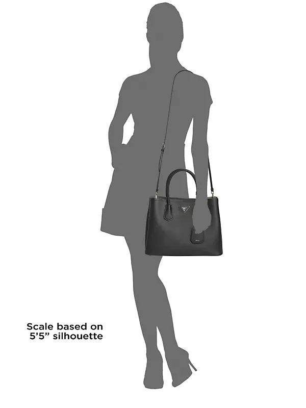 Prada Saffiano Cuir Double Medium Tote Bag - Oh So Glam