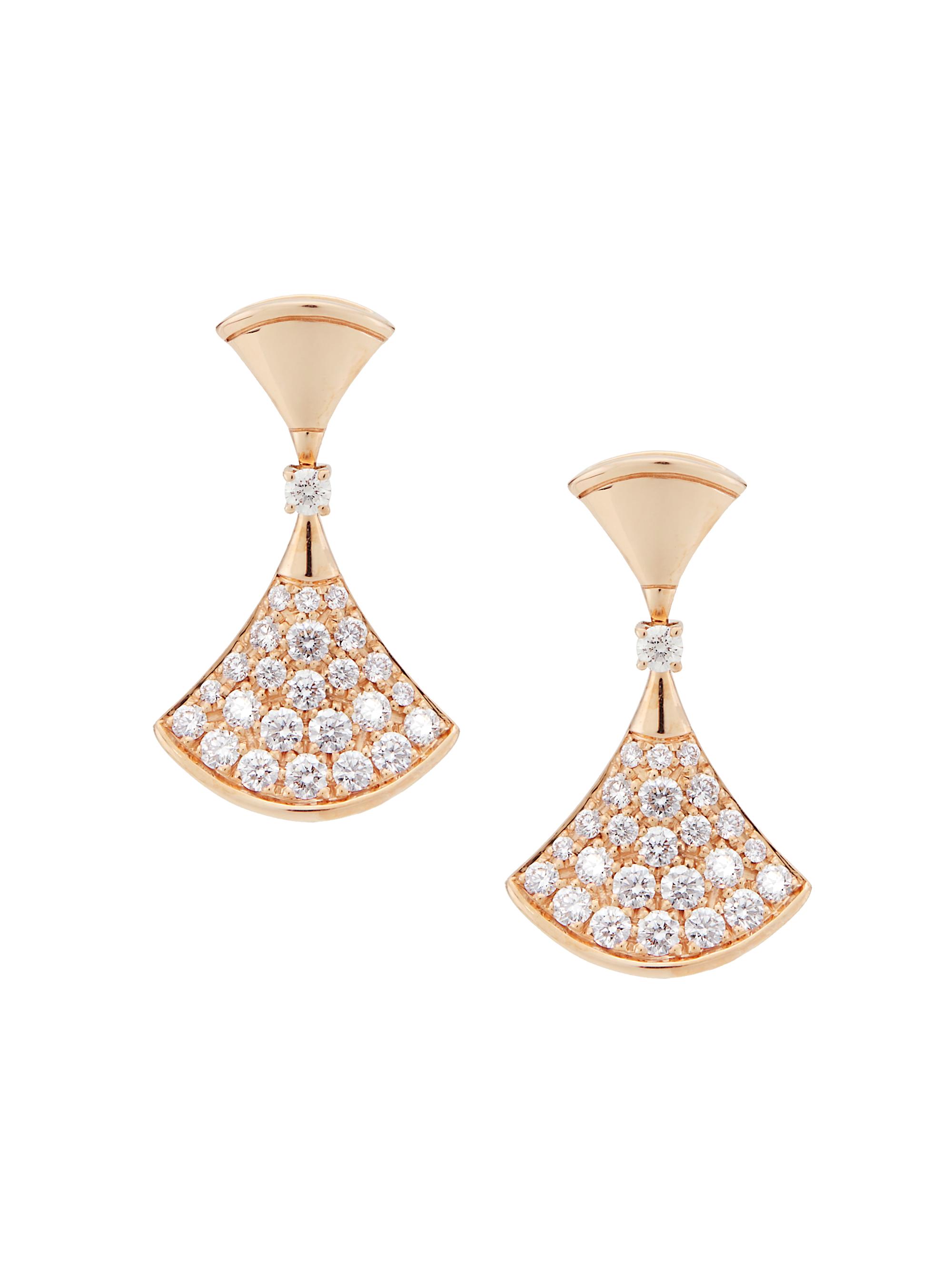 BVLGARI Women's Divas' Dream 18K Gold & 0.94 TCW Diamond Drop Earrings - Rose Gold