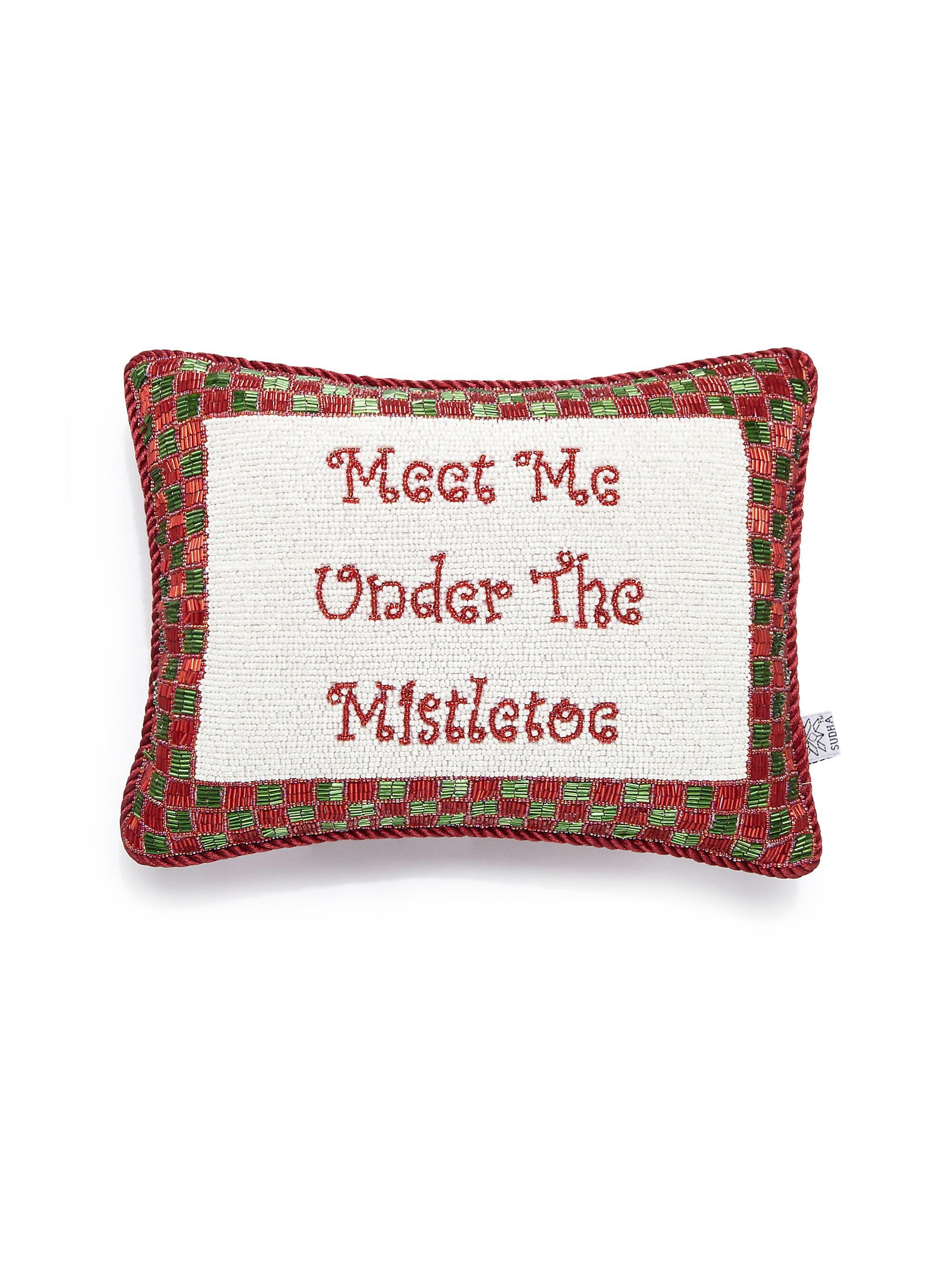 Sudha Pennathur Mistletoe Beaded Pillow