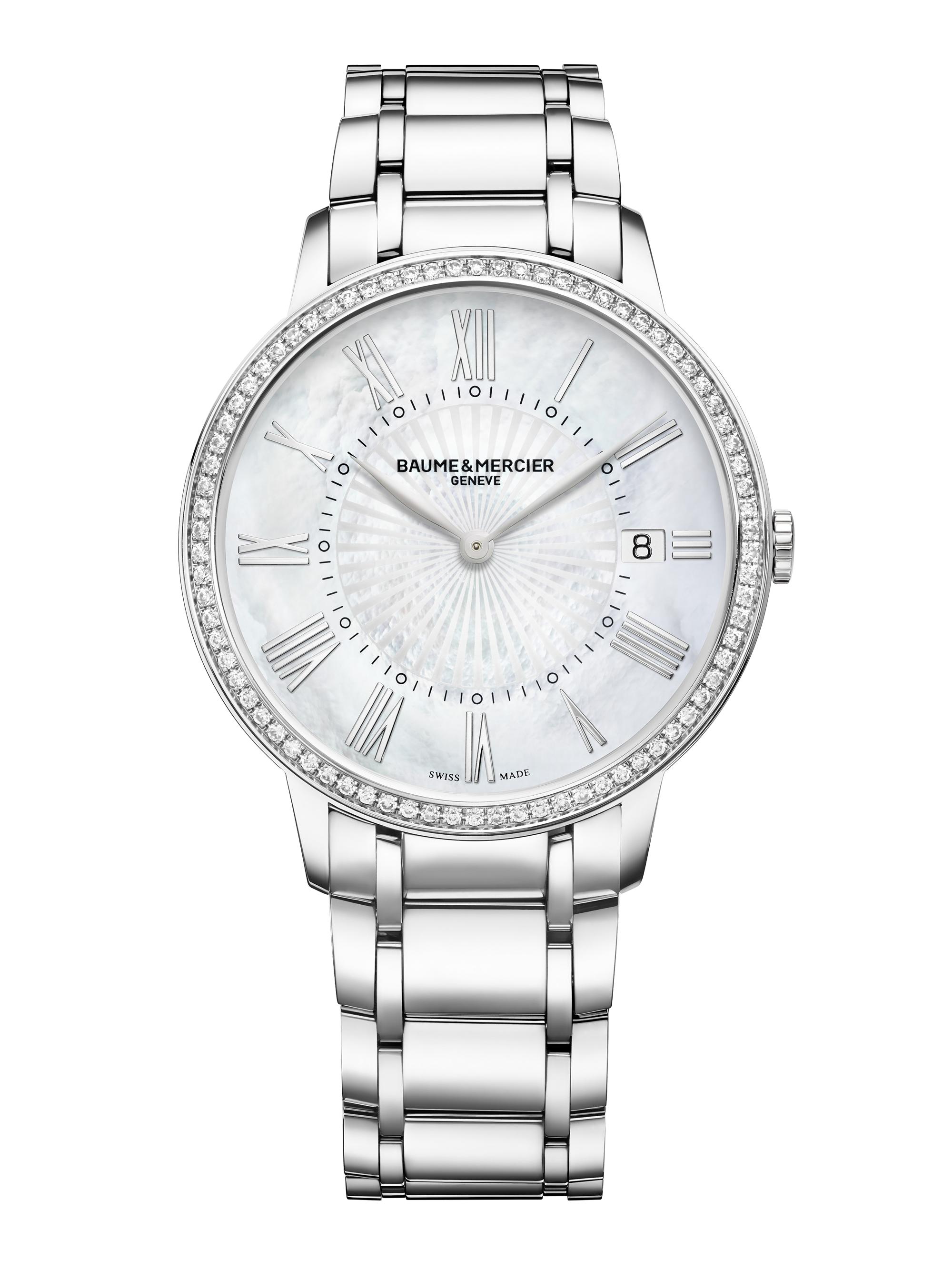 Baume & Mercier Women's Classima Diamond, Mother-Of-Pearl & Stainless Steel Bracelet Watch - Silver