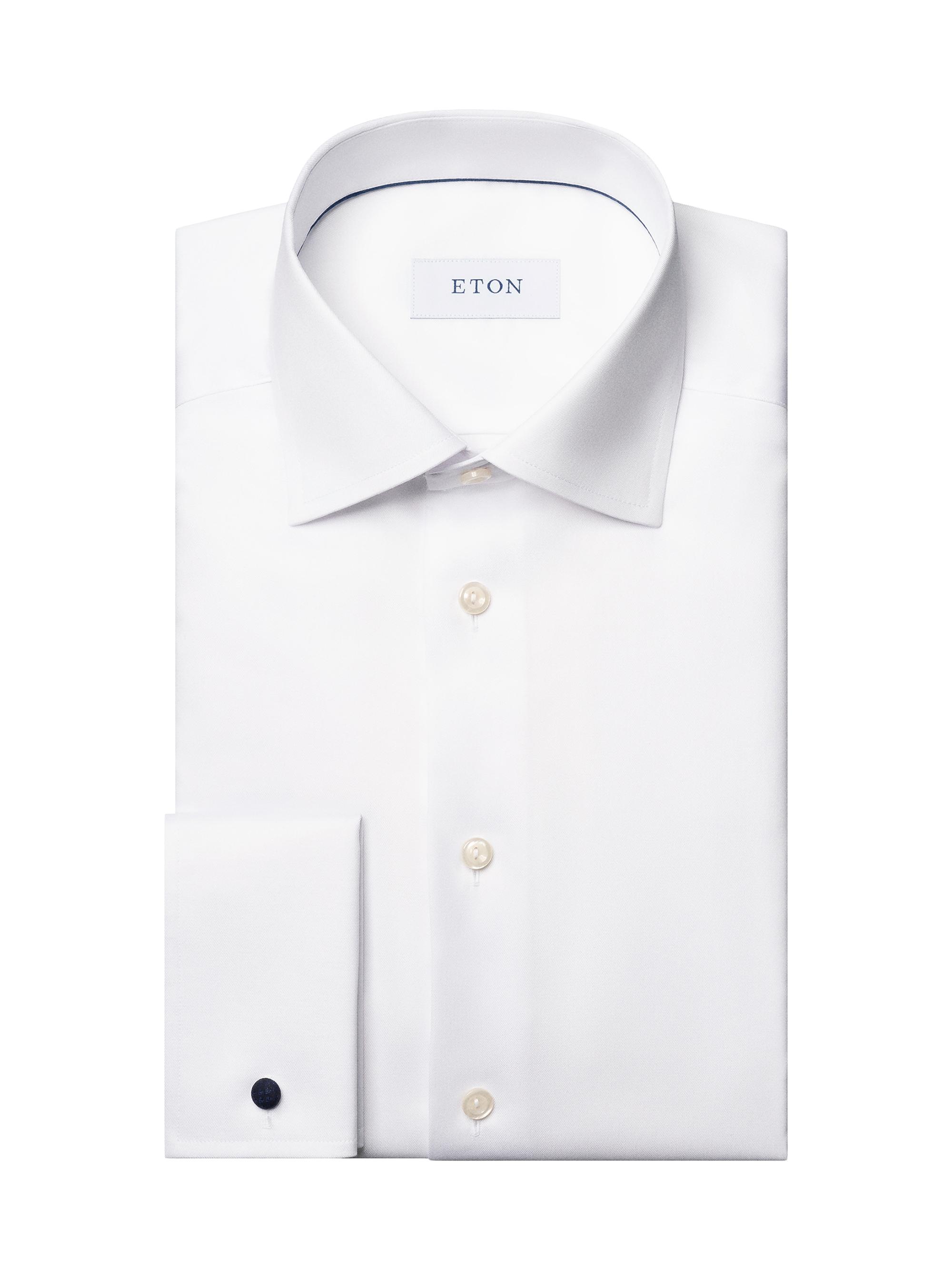 Eton Men's Contemporary-Fit French-Cuff Twill Shirt - White
