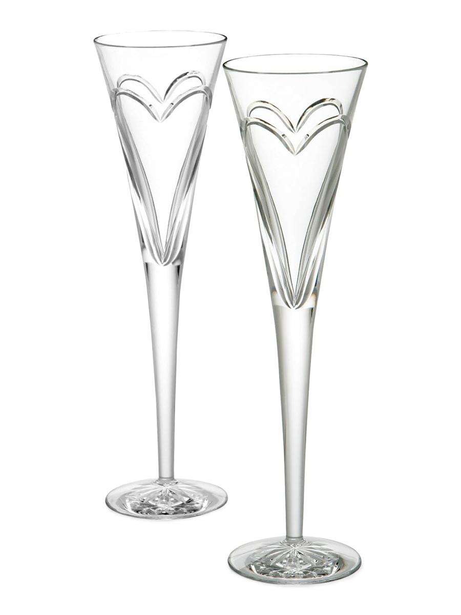 Waterford Wishes Love Romance Crystal Toasting Flutes/Set Of 2 | Saks Fifth Avenue