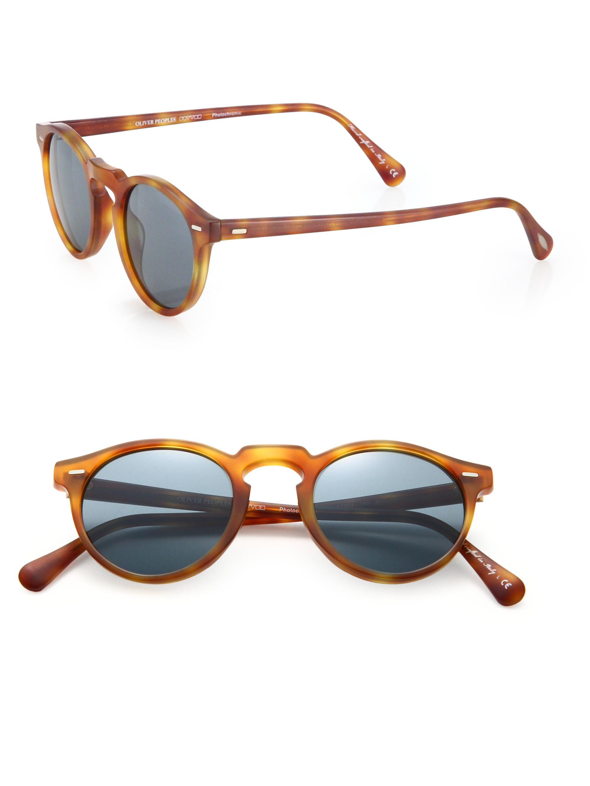 Oliver Peoples Gregory Peck 47MM Round Sunglasses - Brown Grey