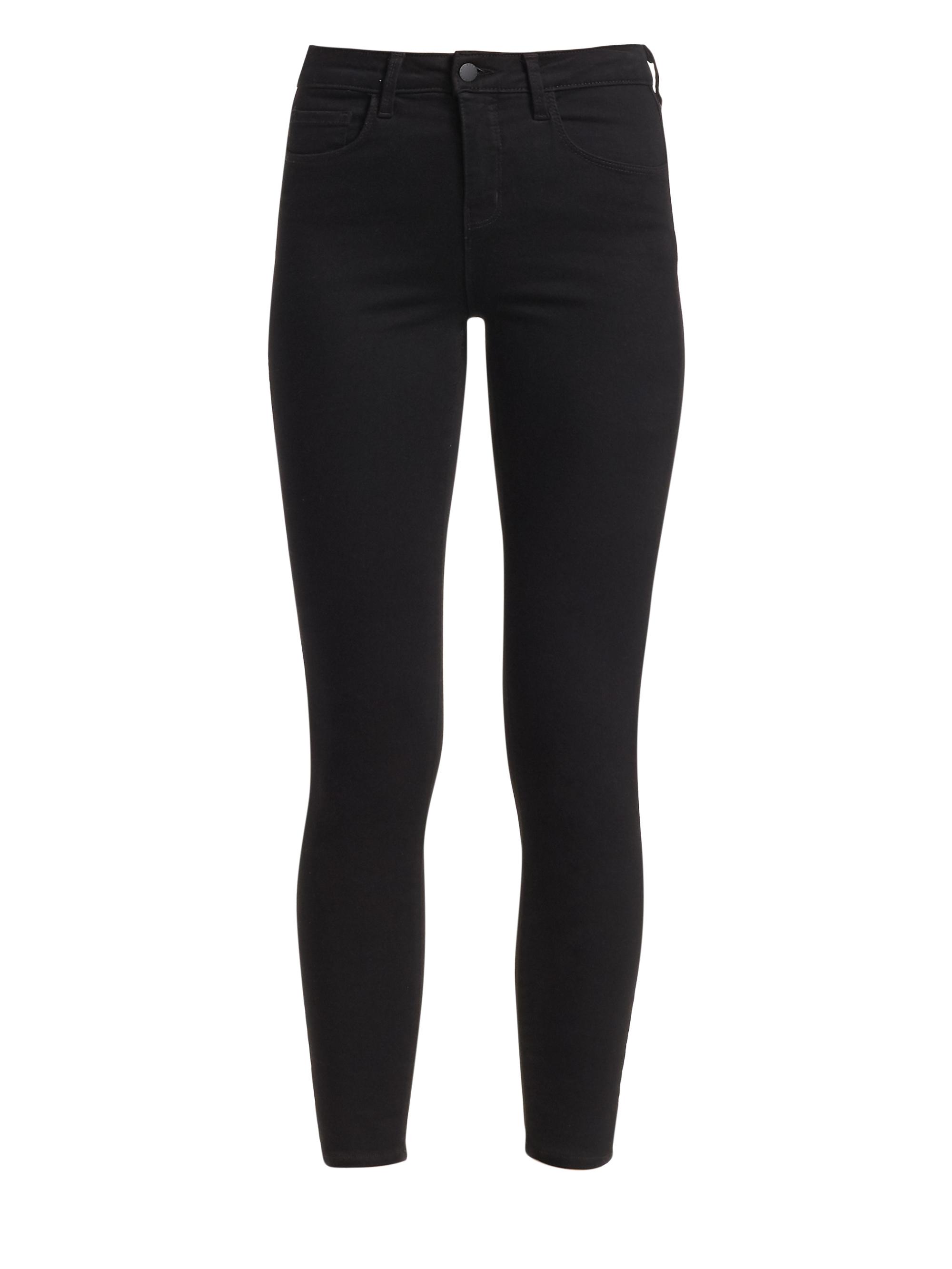 L'AGENCE Women's Margot High-Rise Stretch Skinny Ankle Jeans - Noir