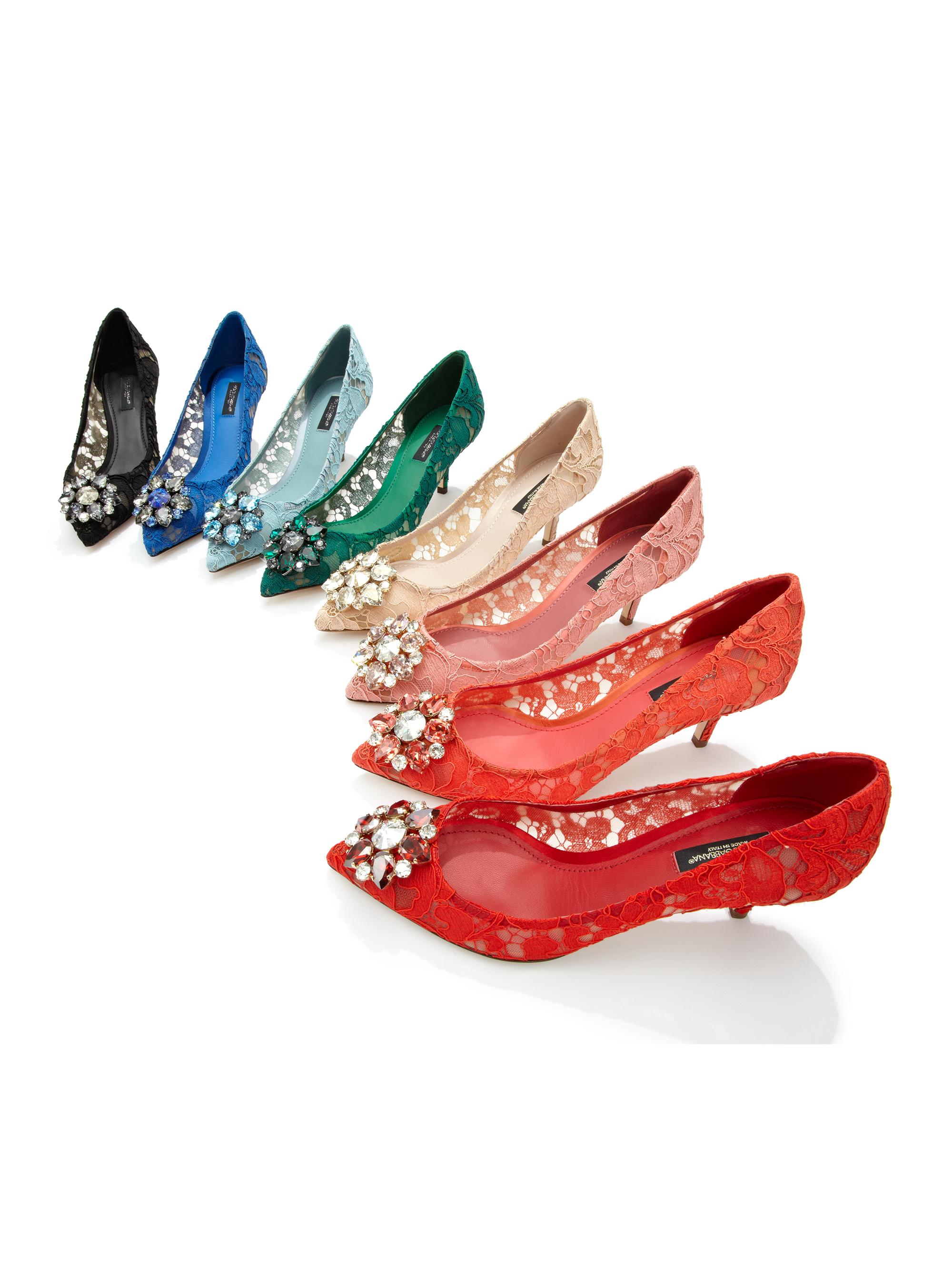 Dolce&Gabbana Embellished Lace Point Toe Pumps | Saks Fifth Avenue