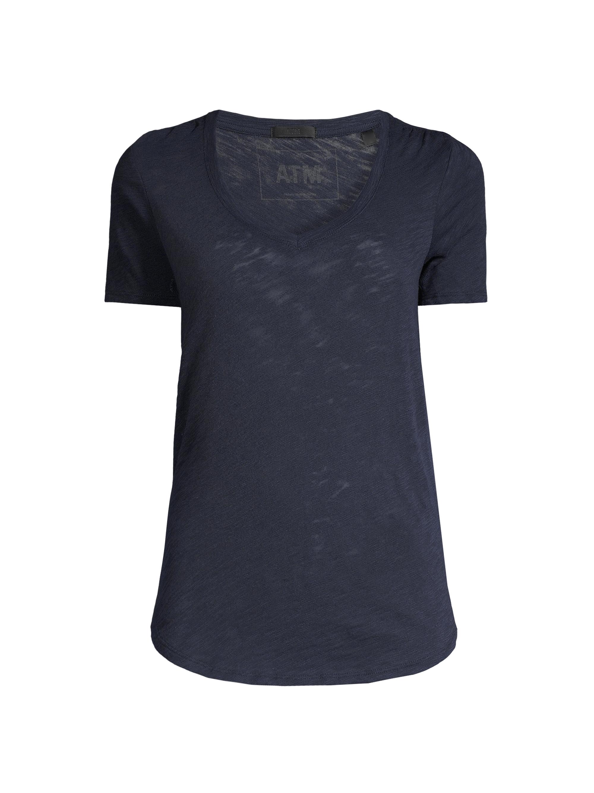 ATM Anthony Thomas Melillo Women's Slub Jersey V-Neck Tee - Midnight