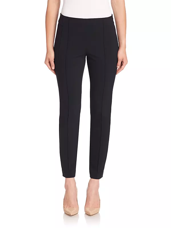 Quince Women's Stretch Crepe Pleated Ankle Pants in Black sz 16 NWT Mid  Rise 25