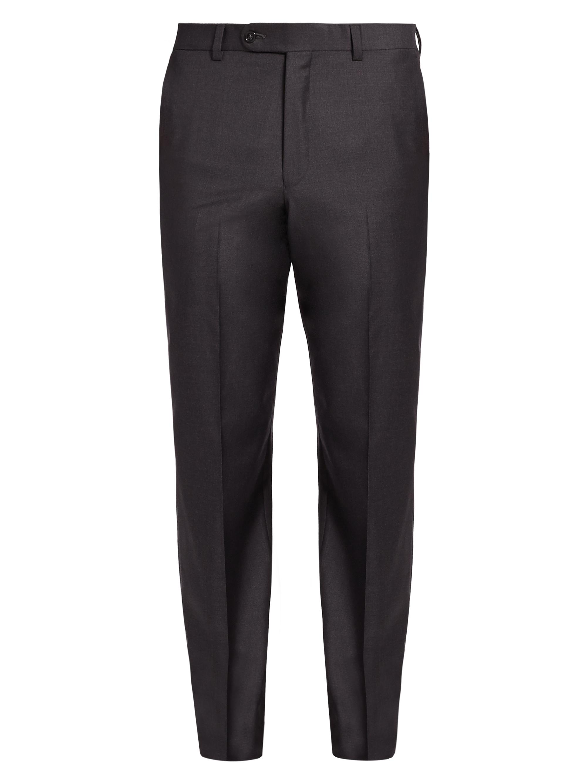 Saks Fifth Avenue Men's COLLECTION Wool Flat-Front Pants - Charcoal