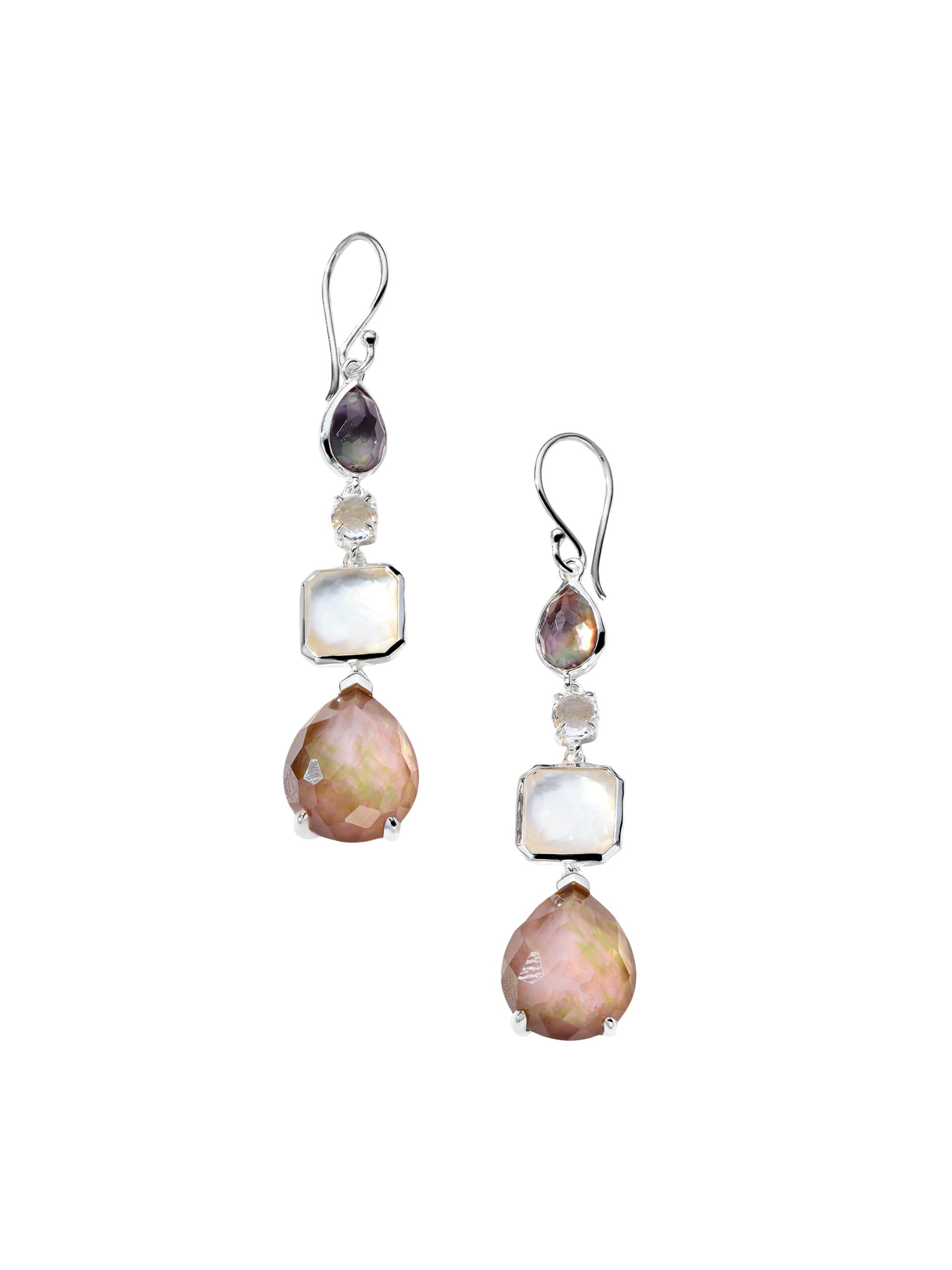 Ippolita Women's Rock Candy Black Tie Semi-Precious Multi-Stone & Sterling Silver Mixed Linear Drop Earrings - Sabbia