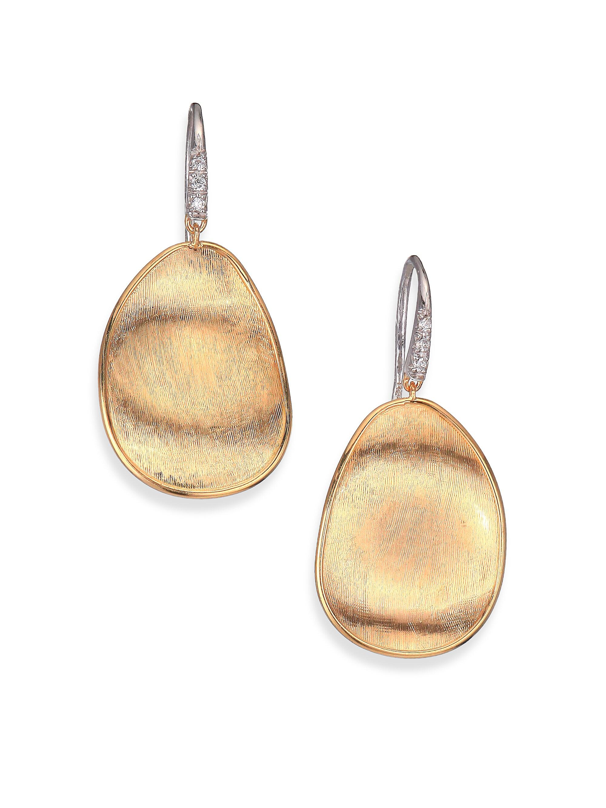 Marco Bicego Women's Lunaria Diamond & 18K Yellow Gold Drop Earrings - Gold