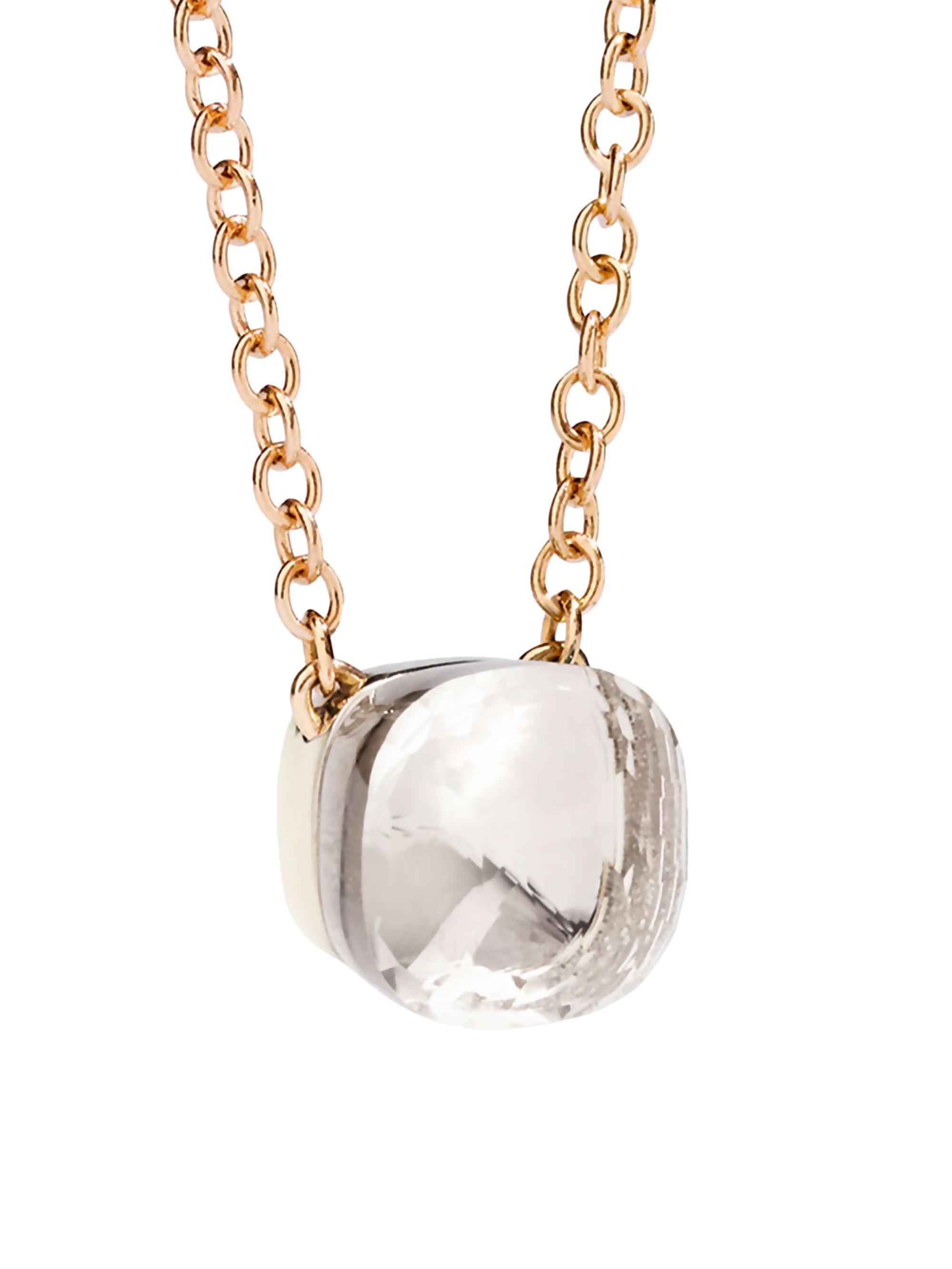Pomellato Women's White Topaz & 18K Rose Gold Pendant Necklace - Rose Gold White
