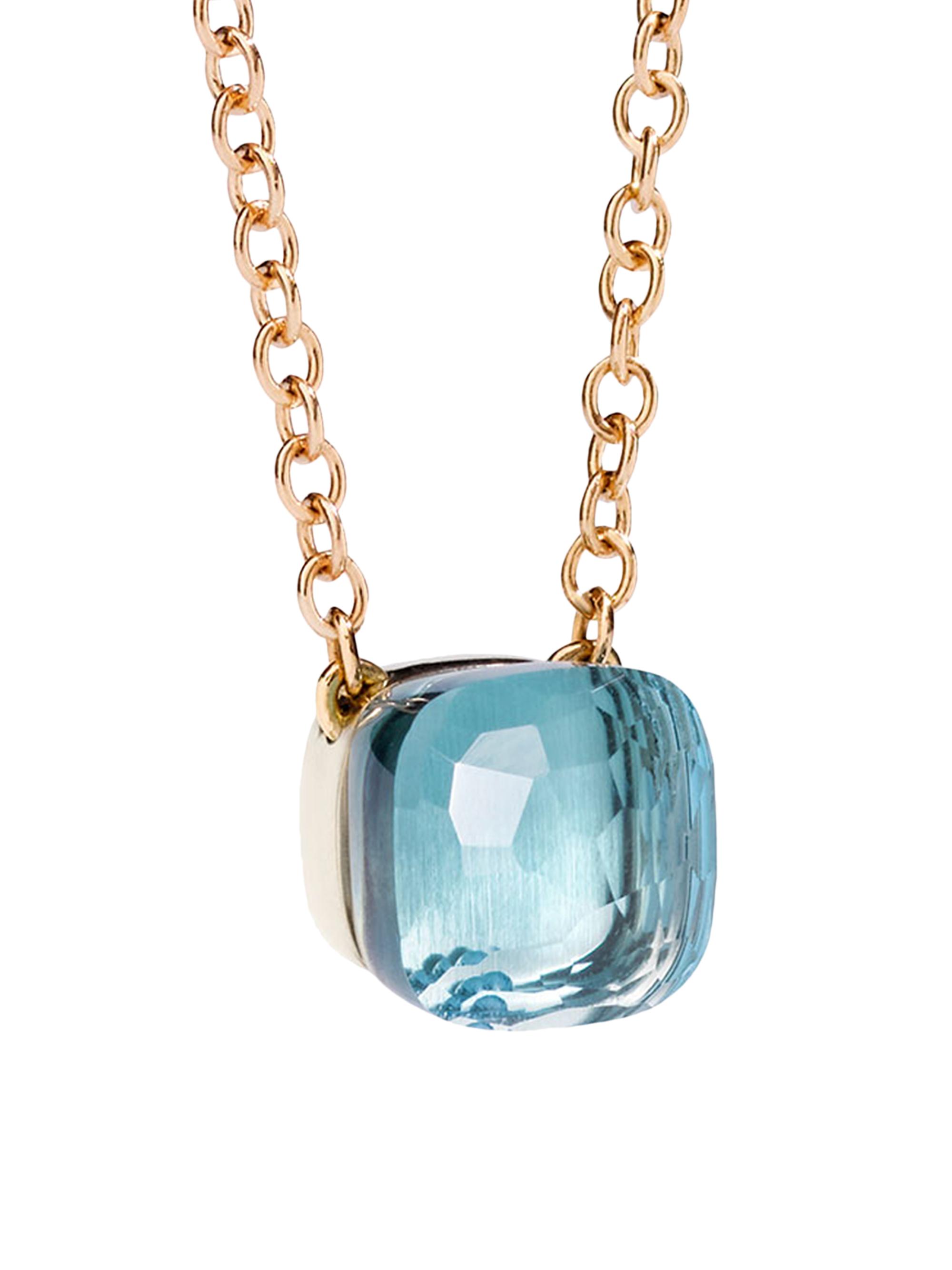 Pomellato Women's Blue Topaz & 18K Rose Gold Pendant Necklace - Rose Gold