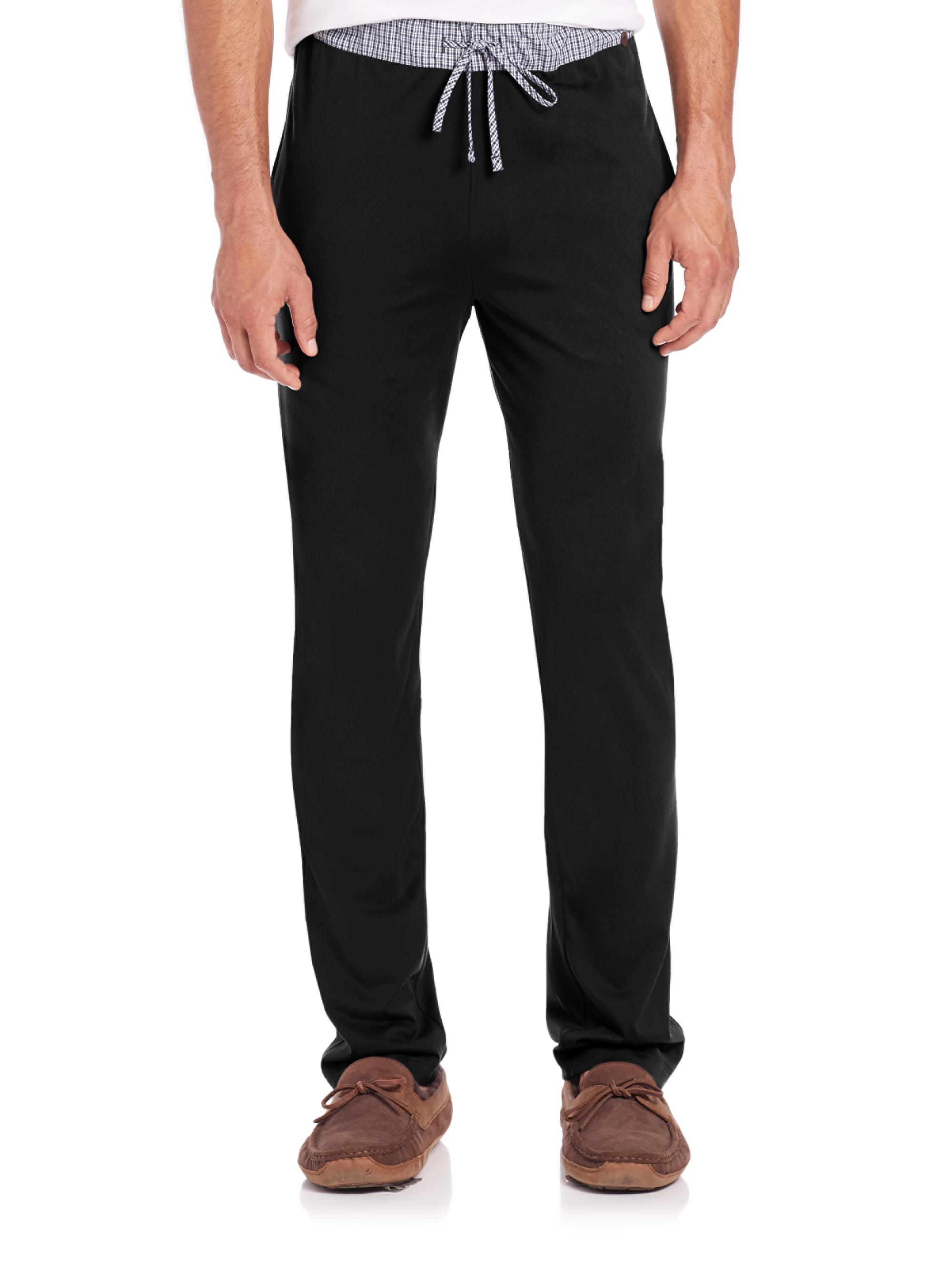 Hanro Men's Knit Cotton Lounge Pants - Black