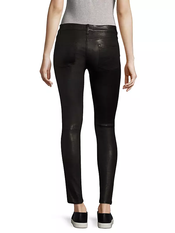 Shop Frame Le Skinny de Jeanne Mid-Rise Leather Pants