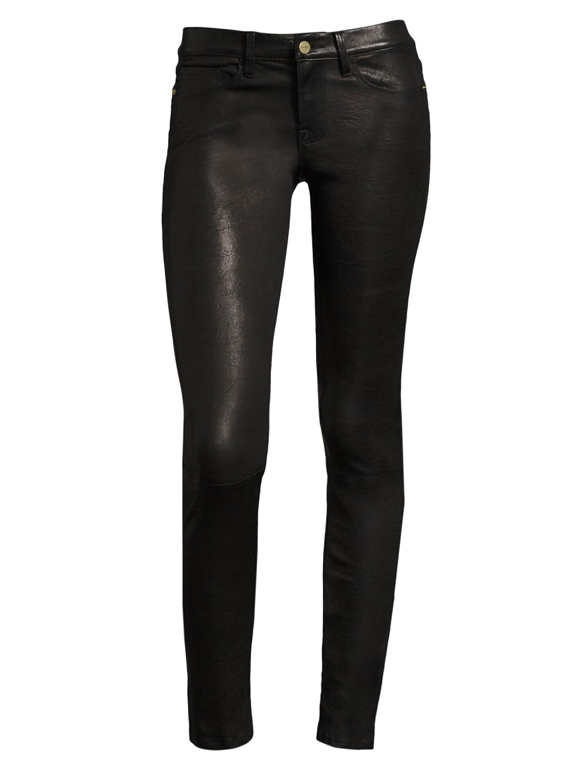 Frame Le Skinny de Jeanne Mid-Rise Leather Pants Saks Fifth