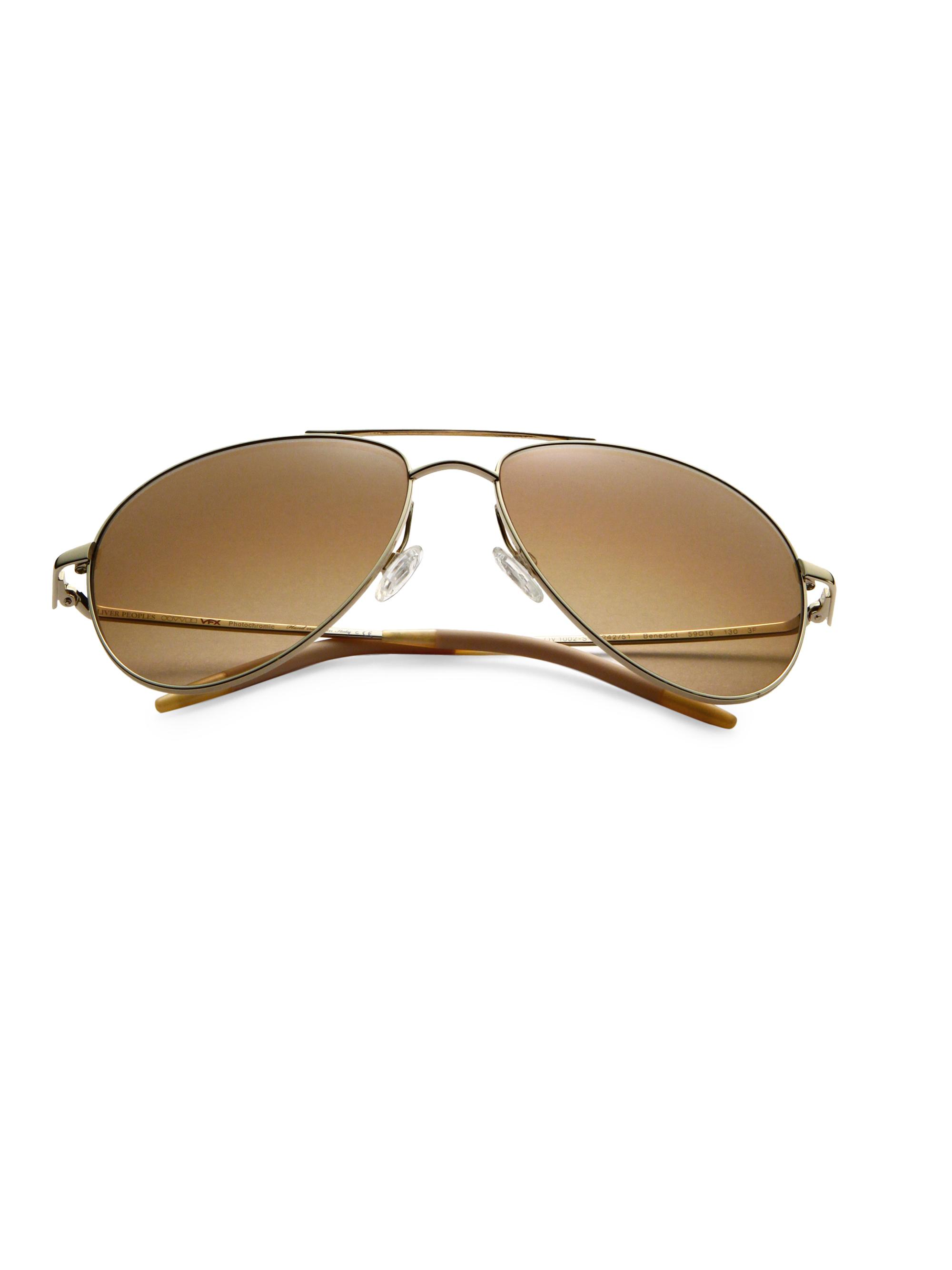 Oliver Peoples Women's Benedict 59MM Chrome Aviator Sunglasses - Amber