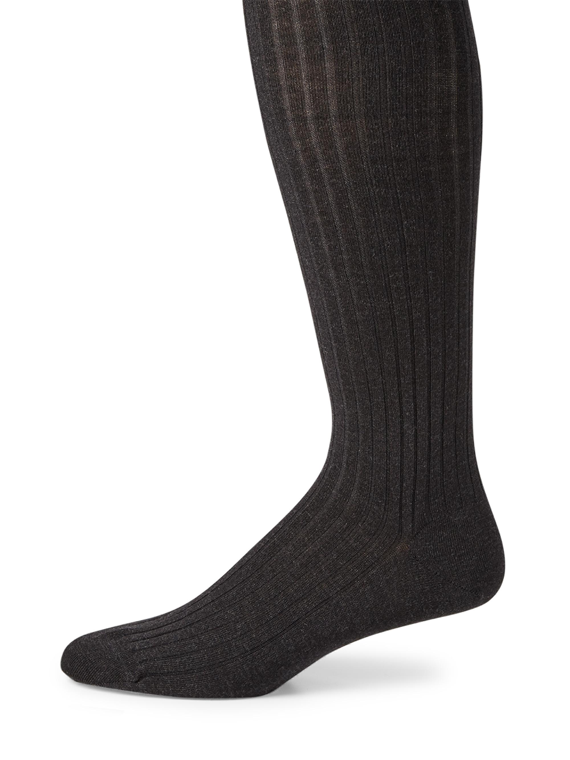 Marcoliani Ribbed Merino Wool Blend Socks - Black