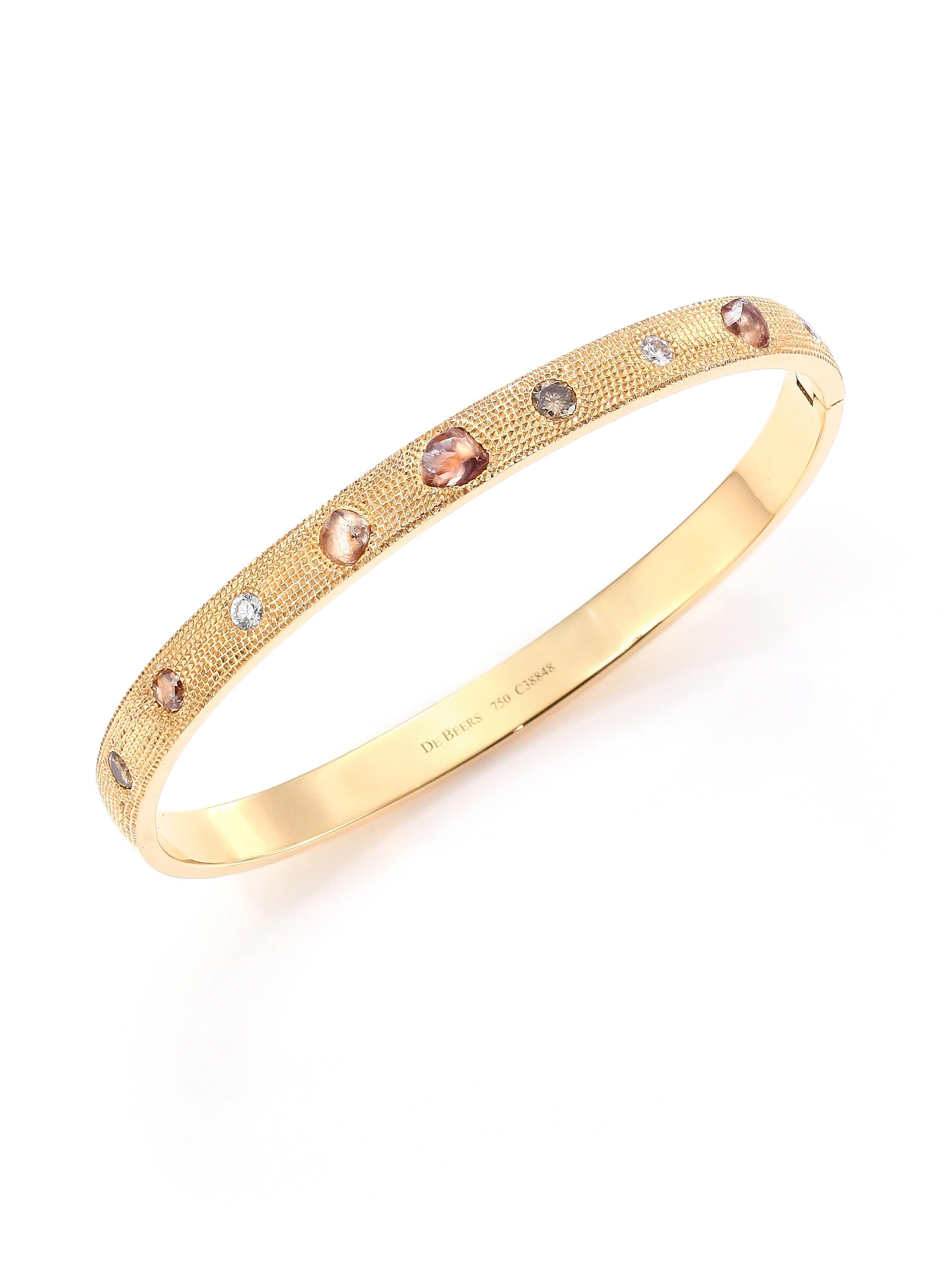 De Beers Jewellers Women's Talisman Core Diamond & 18K Yellow Gold Bangle Bracelet - Gold