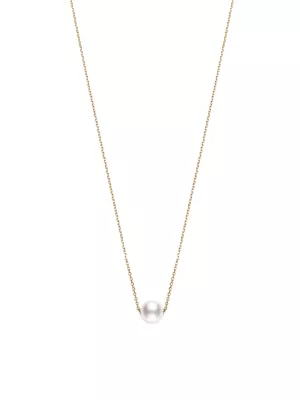 18kt yellow gold Akoya pearl pendant necklace