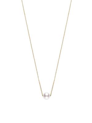 18kt yellow gold Akoya pearl pendant necklace