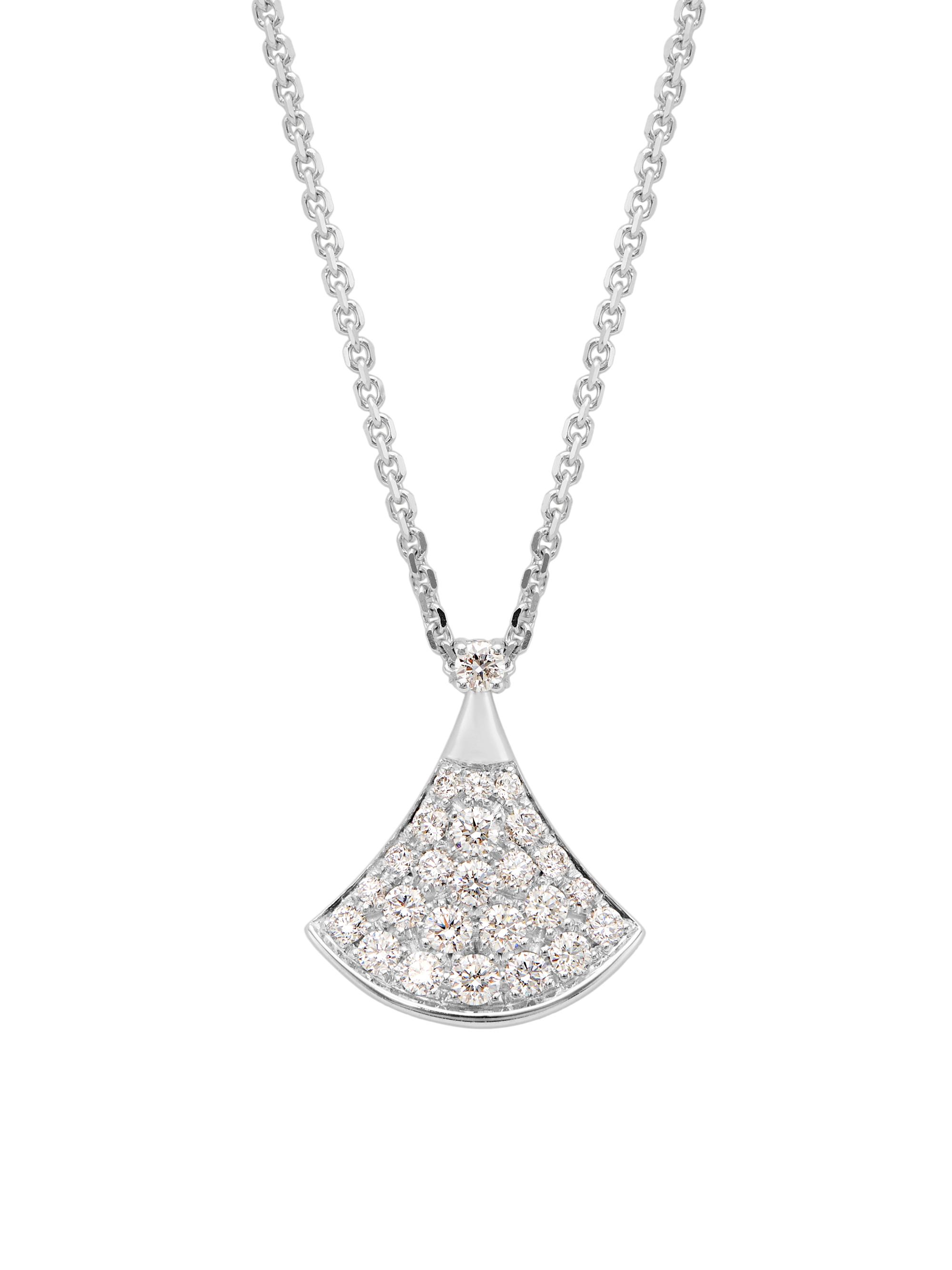 BVLGARI Women's Divas' Dream 18K White Gold & Diamond Pavé Pendant Necklace - White Gold