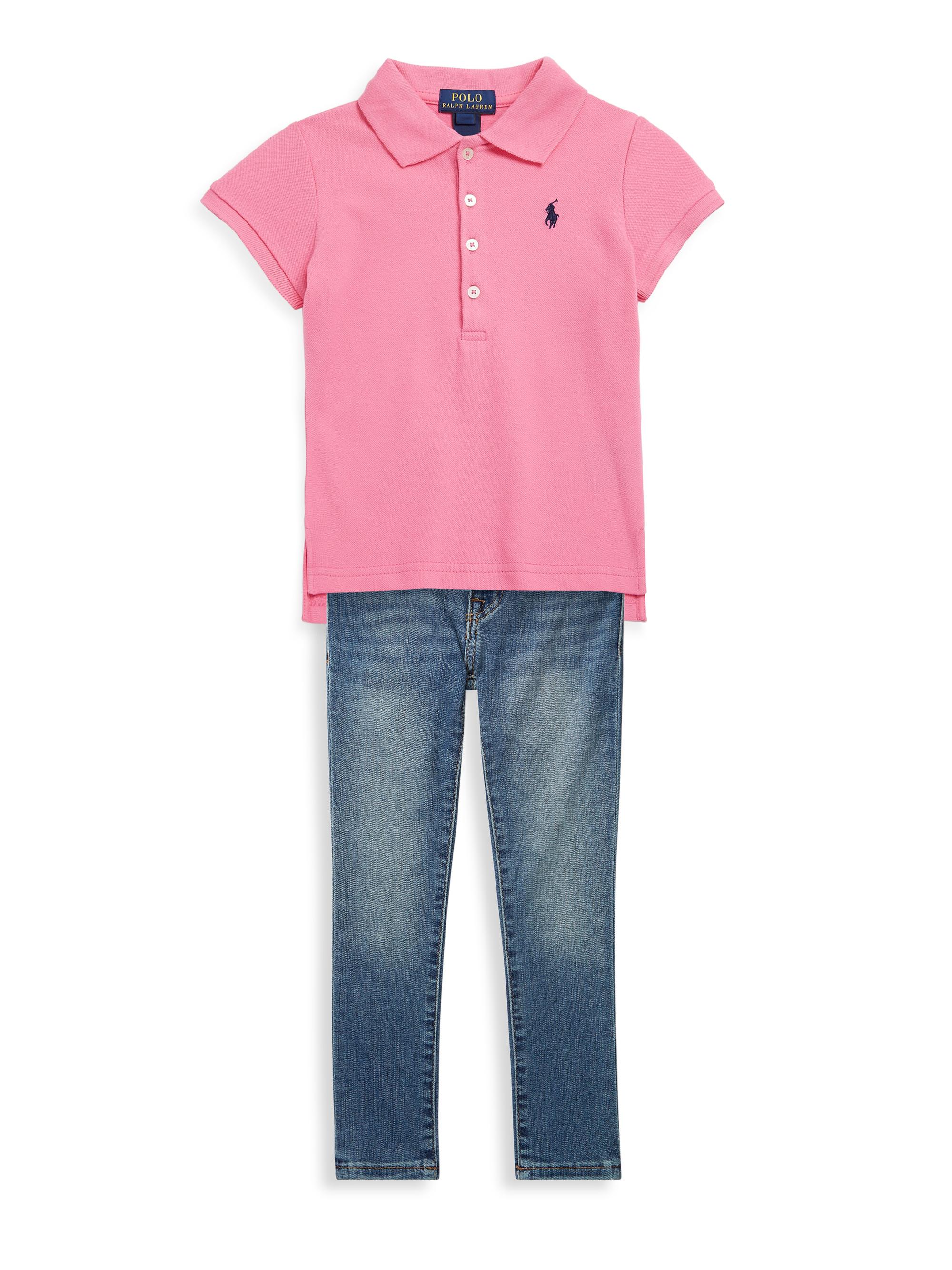 Polo Ralph Lauren Little Girl's & Girl's Stretch Cotton Polo Shirt - Pink | Thumbnail 2