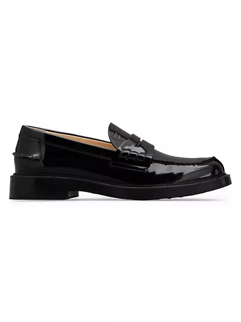 Tod's Women's Leather Penny Loafers - Black - Size 6.5