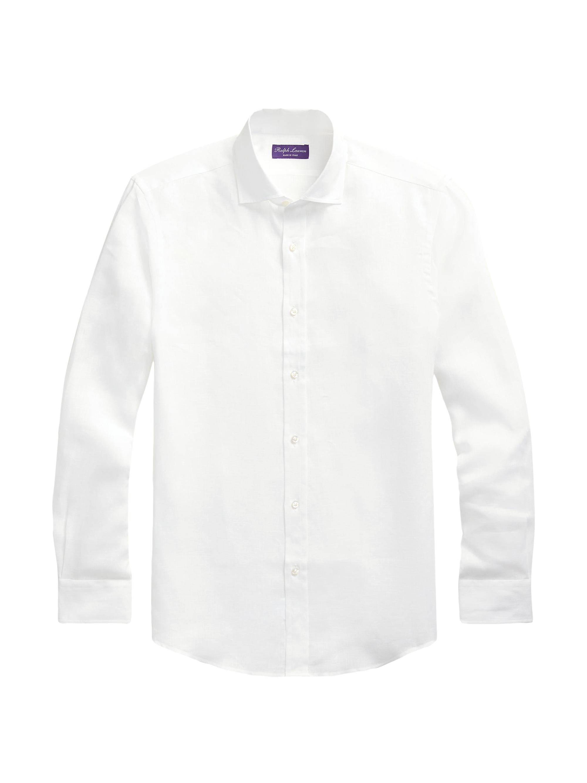 Ralph Lauren Purple Label Men's Classic Linen Sport Shirt - Optic White