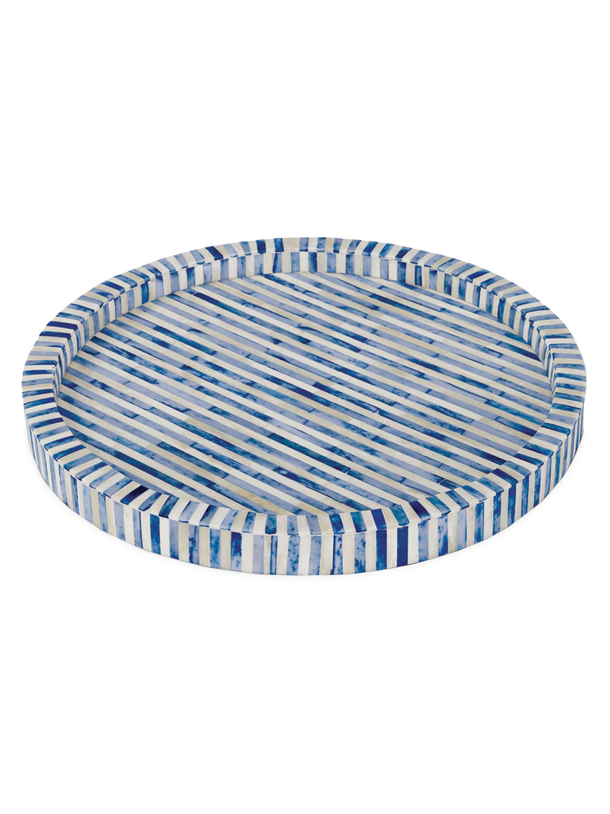 Regina Andrew Striped Tray - Blue