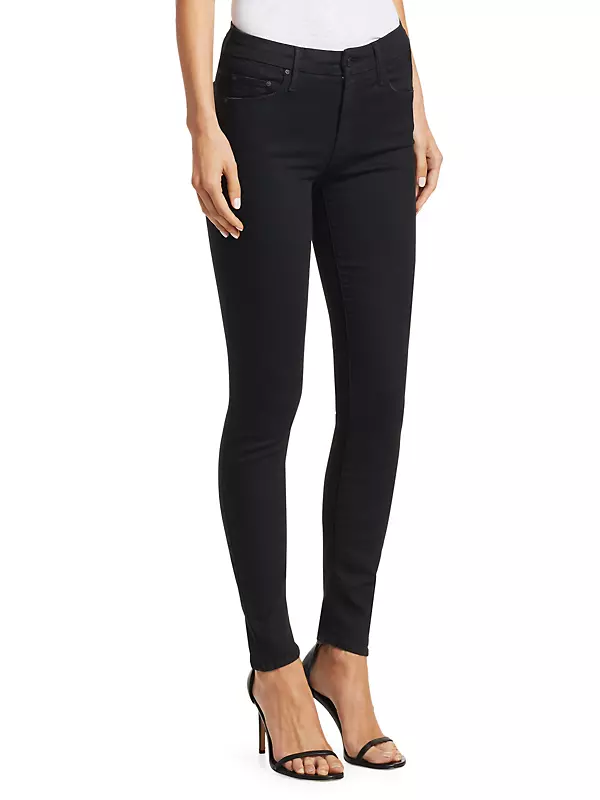 Saks Skinny Jeans The Mother Avenue Mid-Rise Shop Looker Fifth |