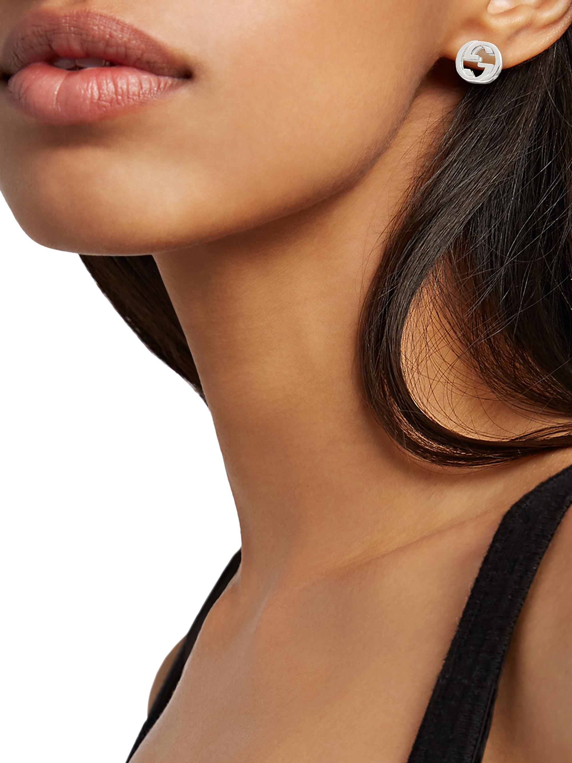 【Gucci】ピアス Interlocking G Silver Pierce GUCCI Interlocking G Piercing Silver metallic 2.9g unisex | eBay