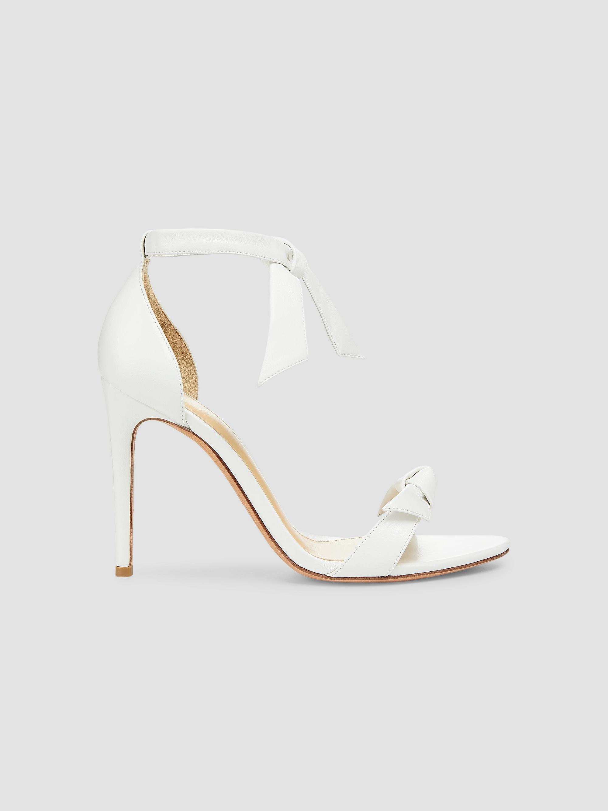 Women's Clarita Bow Leather Sandals - White - Size 6.5