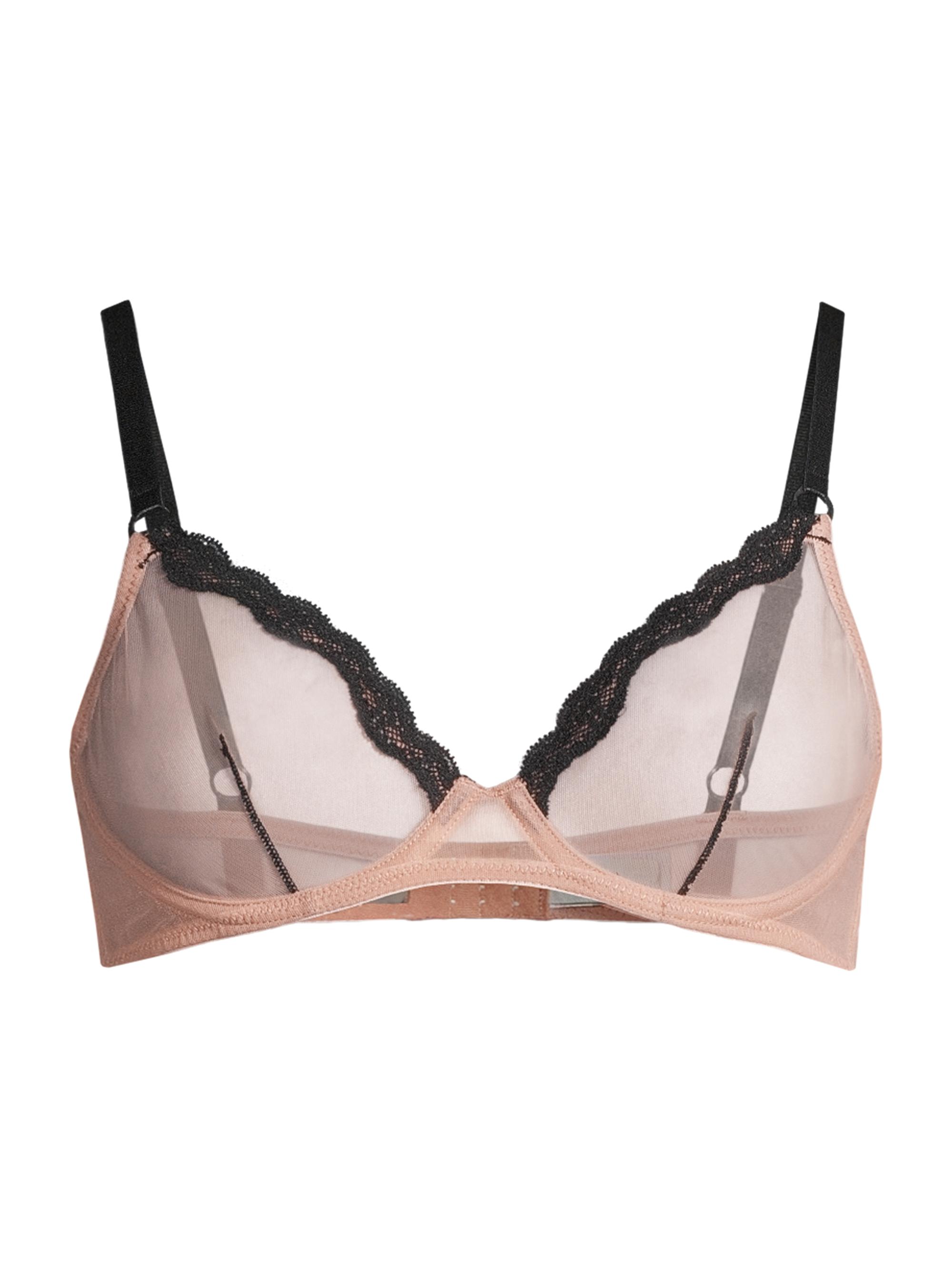 Fleur du Mal Women's Sheer Tulle Demi Bra - Petal