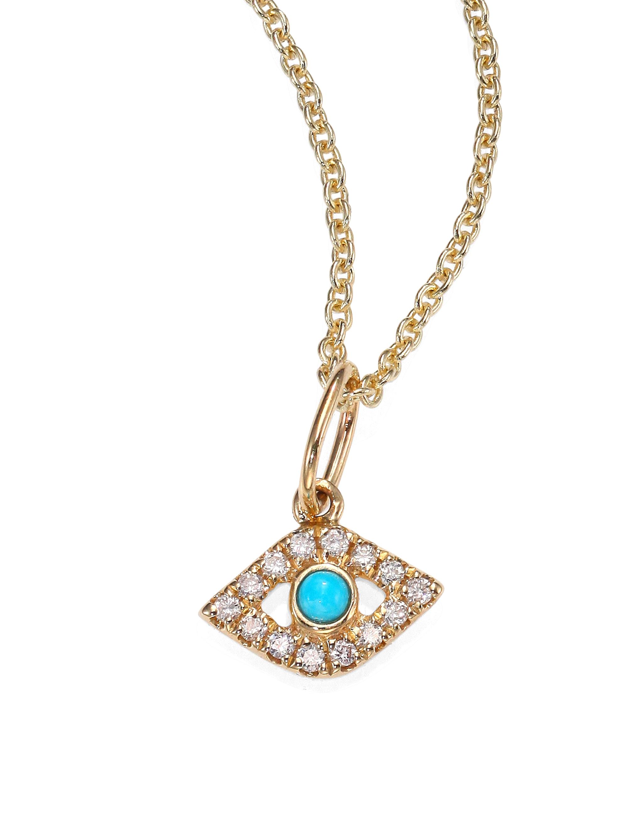 Sydney Evan Women's 14K Yellow Gold, Diamond & Turquoise Evil Eye Necklace - Blue Gold