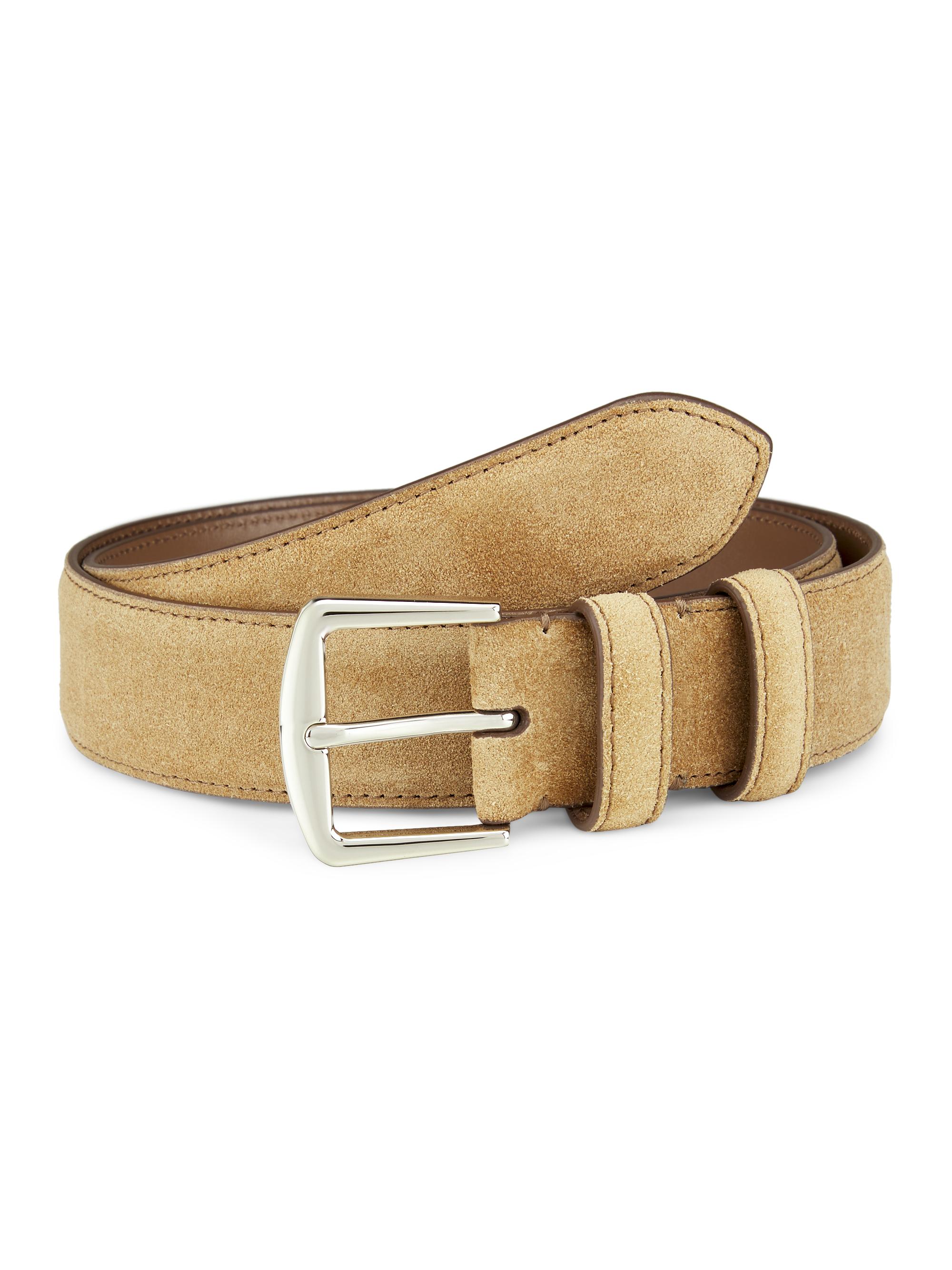 Loro Piana Men's Basic Suede Belt - Light