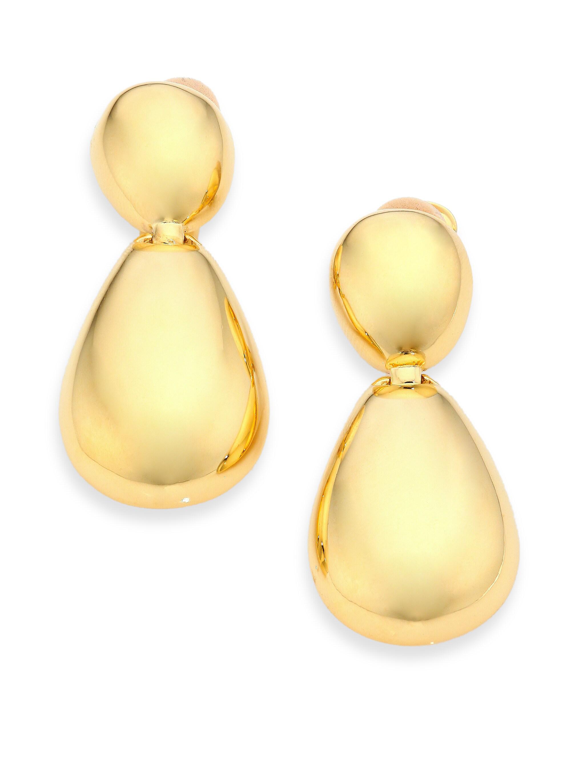 Kenneth Jay Lane Women's Two-Tier Drop Earrings - Polished Gold