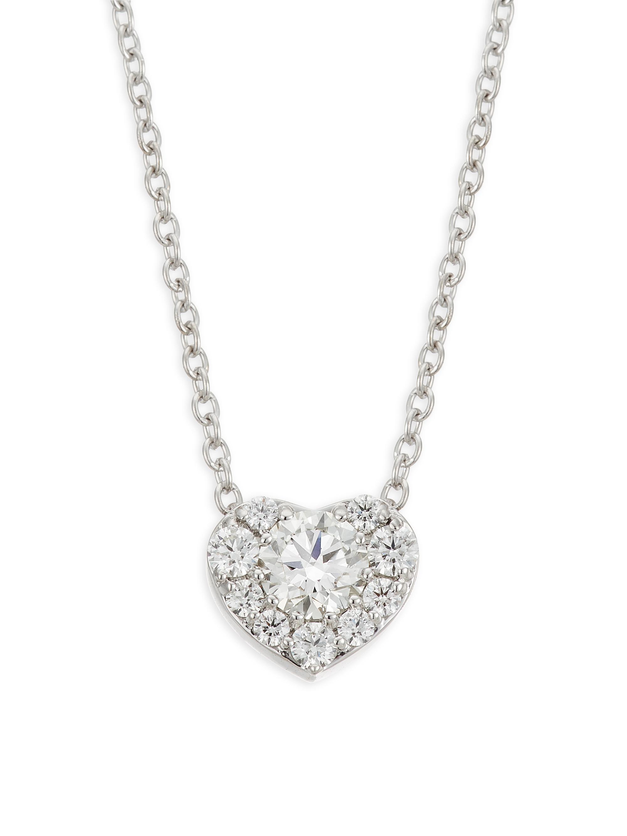 Hearts On Fire Women's Fulfillment 18K White Gold & 0.45 TCW Diamond Heart Pendant Necklace - White Gold