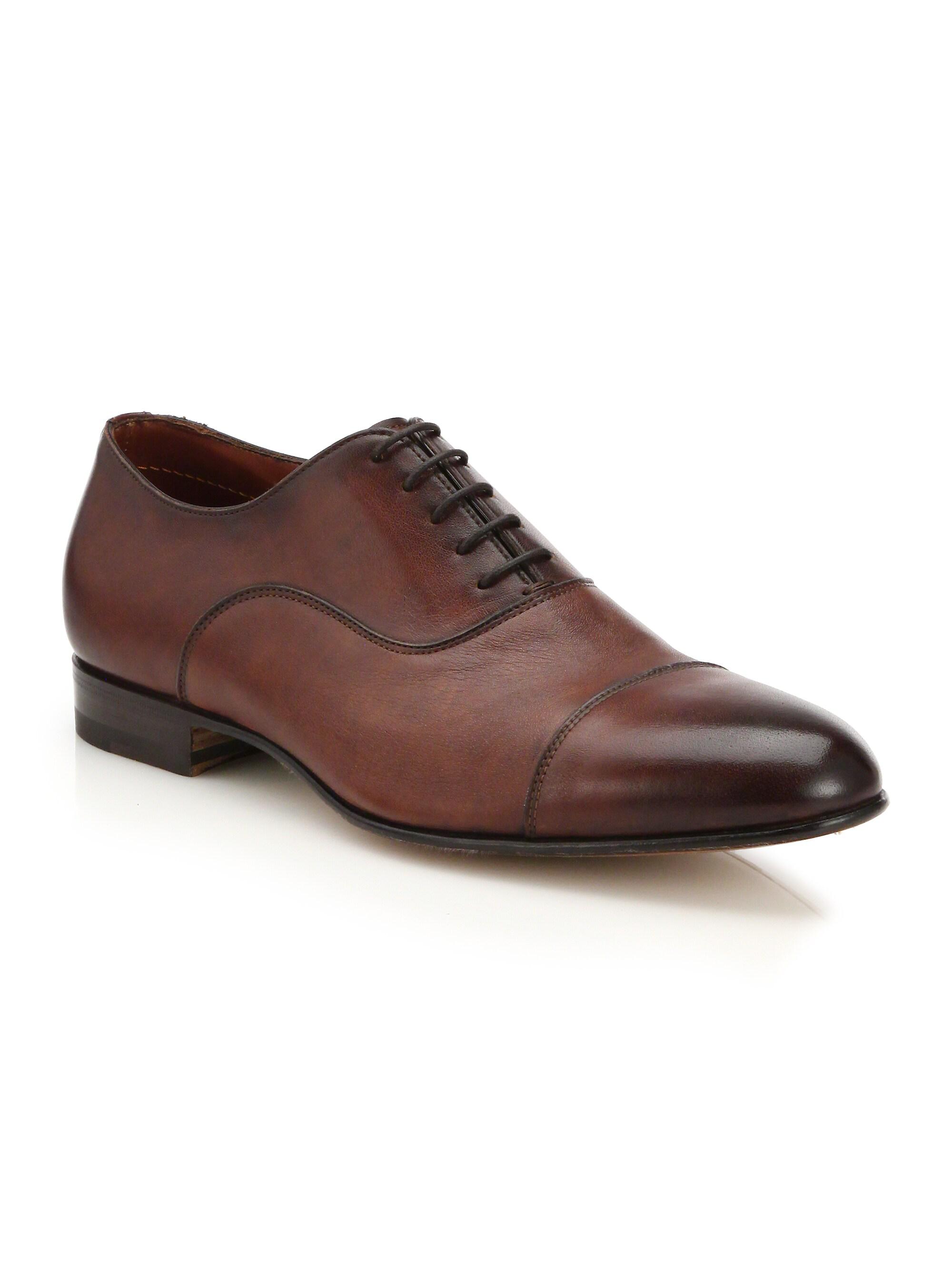 Santoni Men's Darian Cap-Toe Oxfords - Brown