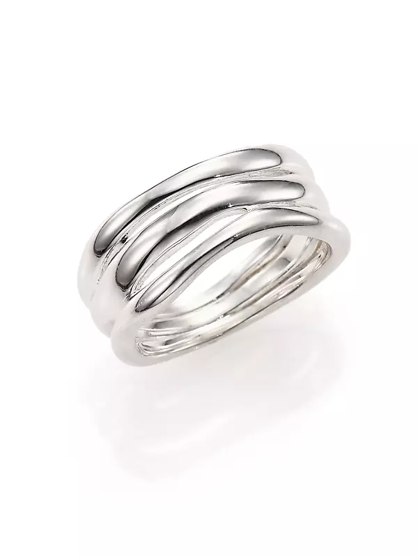 Squiggle Sterling Silver Triple-Band Ring