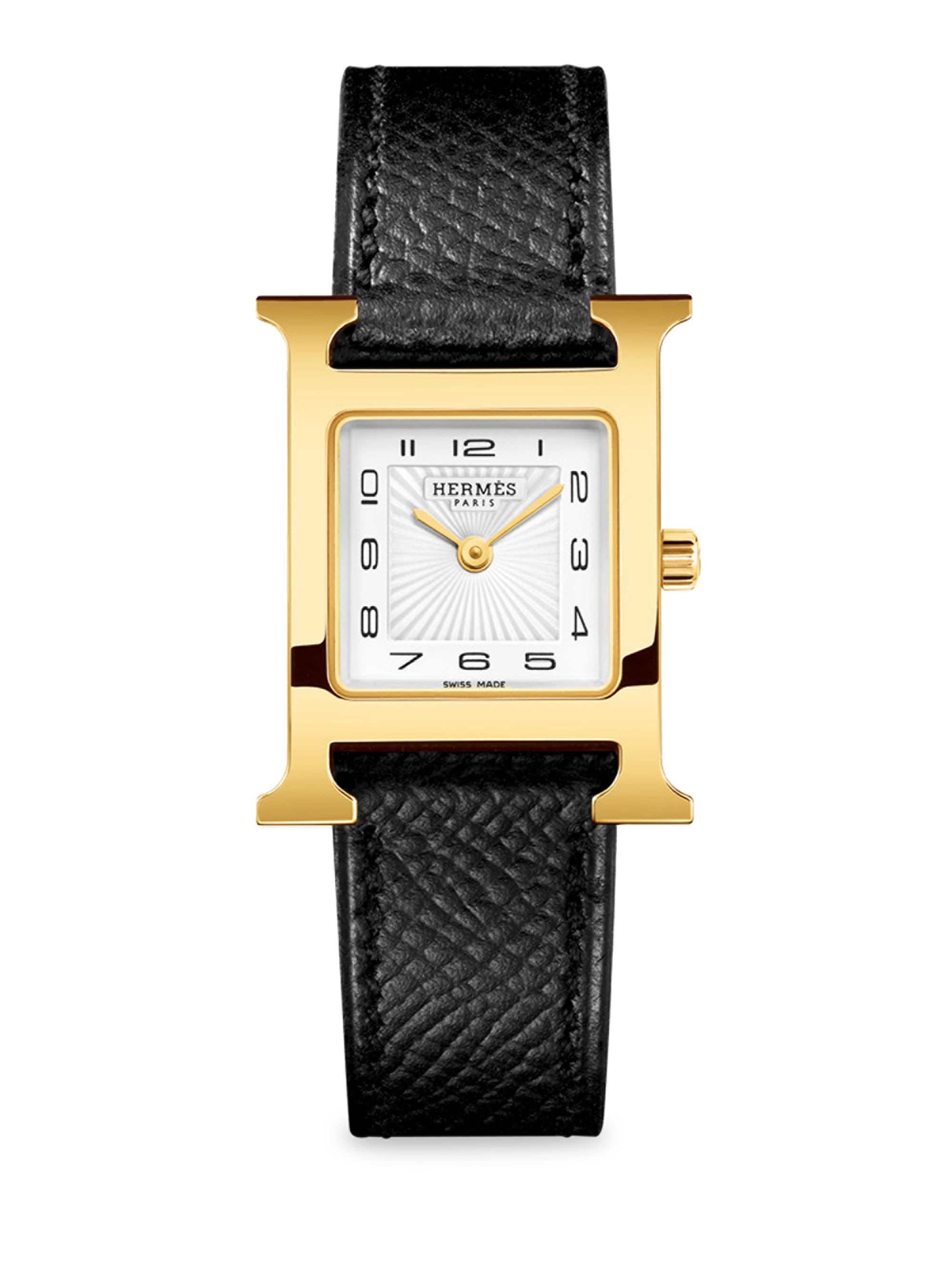 HERMÈS Heure H 25MM 18K Rose Gold, Diamond & Alligator Strap Watch
