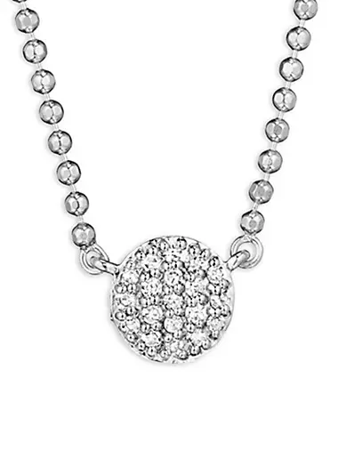 Micro Infinity Diamond & 14K White Gold Pendant Necklace