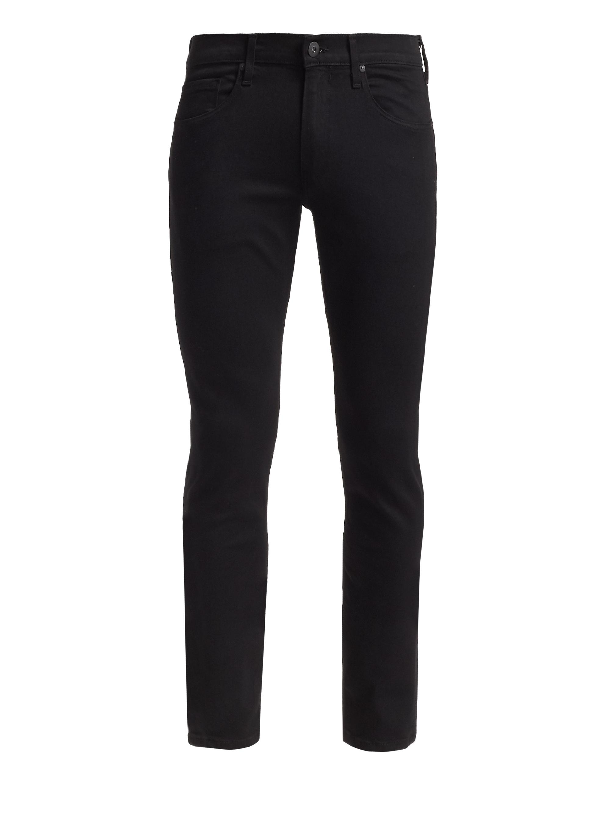 Paige Lennox Stretch Slim-Fit Jeans - Black Shadow