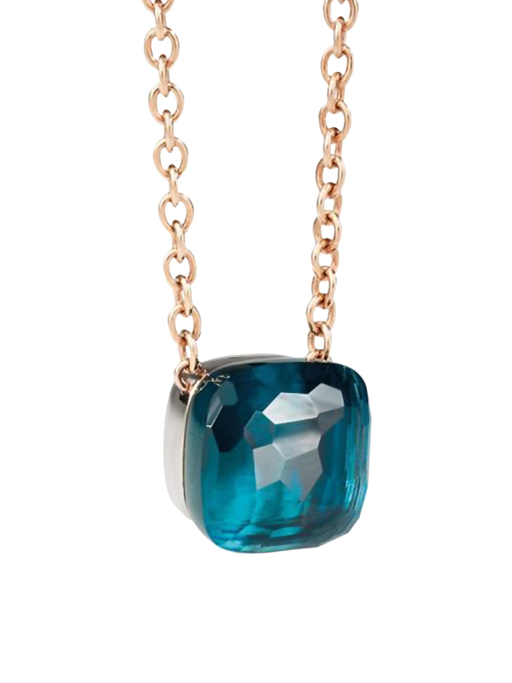 Pomellato Women's Blue Topaz & 18K Rose Gold Pendant Necklace - Blue