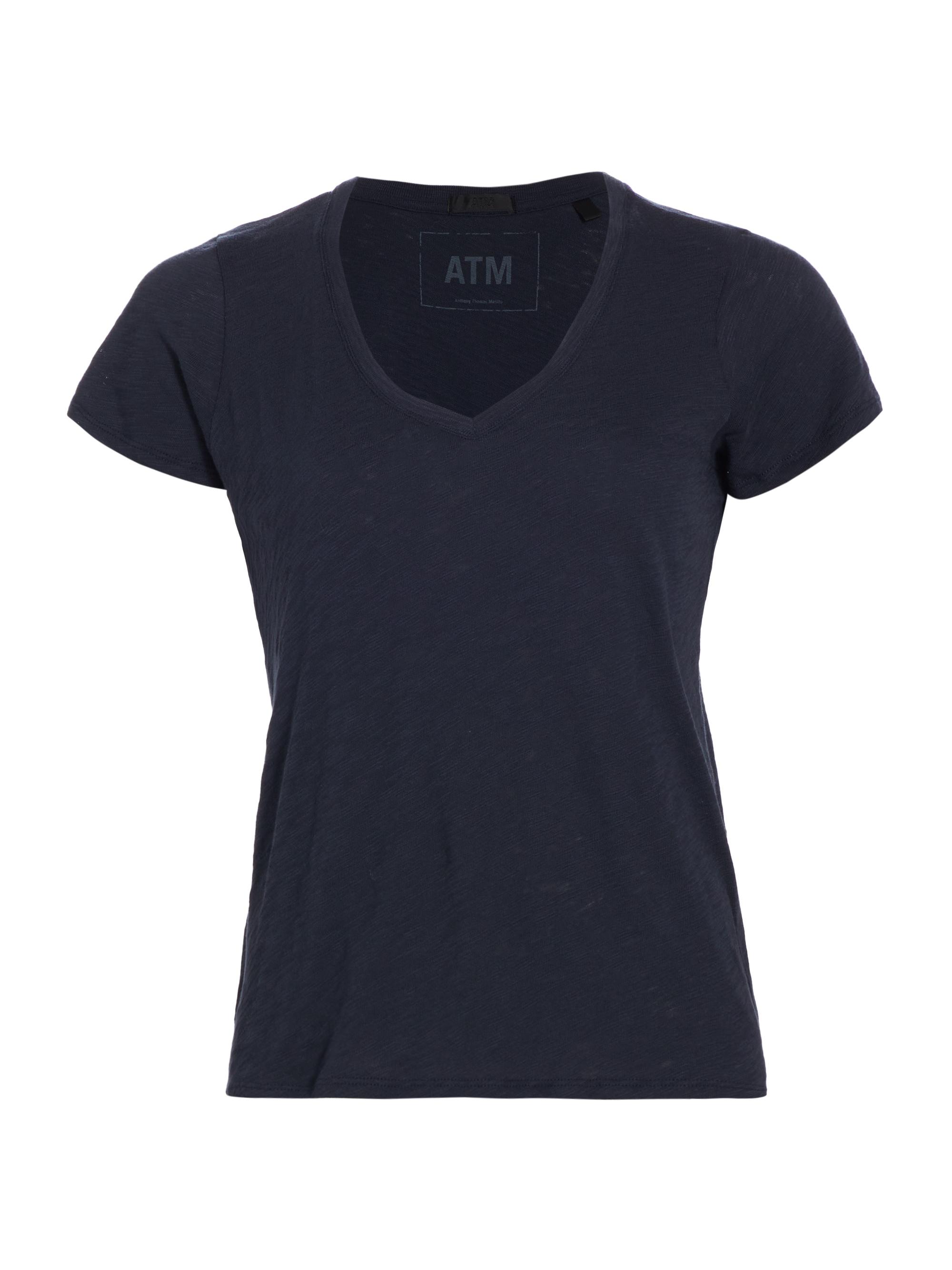 ATM Anthony Thomas Melillo Women's Schoolboy V-Neck Tee - Black