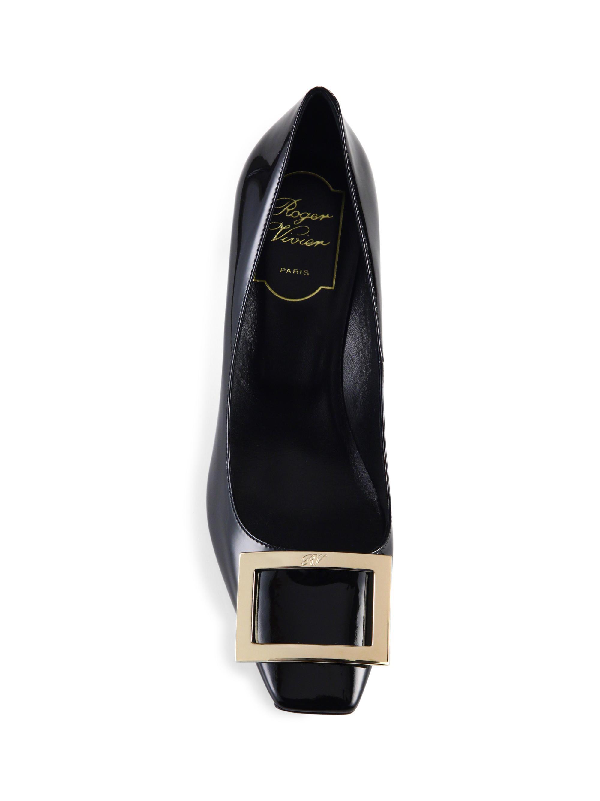 n*o様 ROGER VIVIER Trompette エナメル革 濃紺 38 Roger Vivier Belle Vivier Trompette 70MM Patent Leather Pumps
