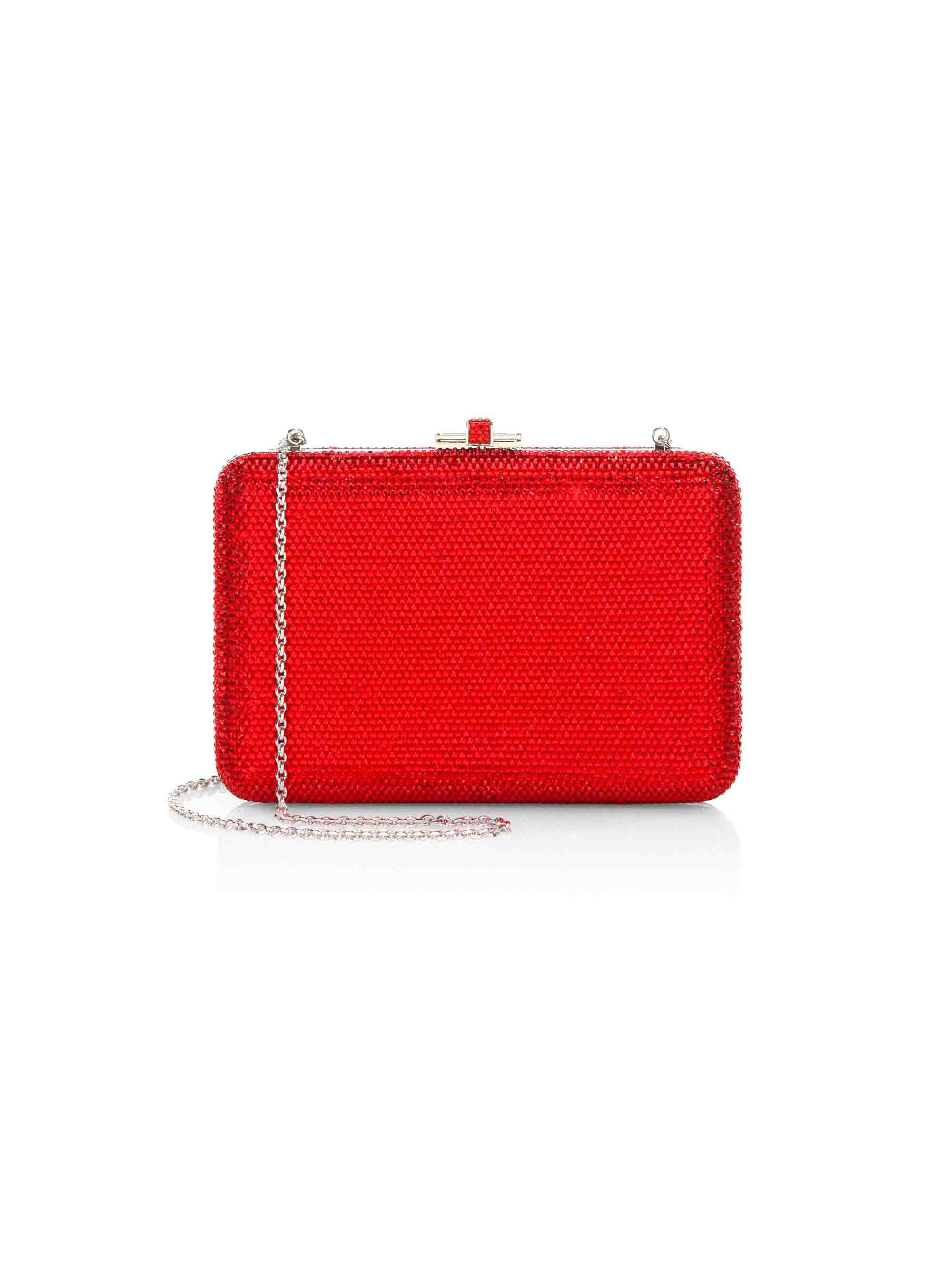 Judith Leiber Couture Women's Slim Slide Crystal Clutch - Red | Thumbnail 4